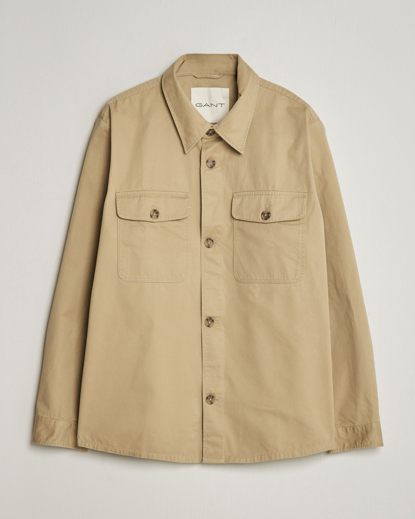 Herren | Hemden | GANT | Regular Fit Cotton Twill Overshirt Woody Beige
