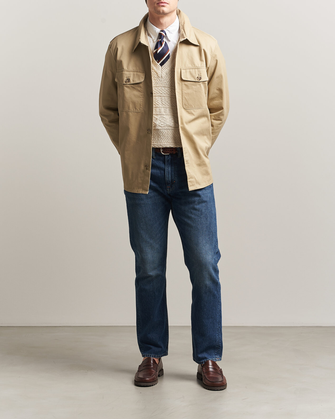 Herren | Hemden | GANT | Regular Fit Cotton Twill Overshirt Woody Beige