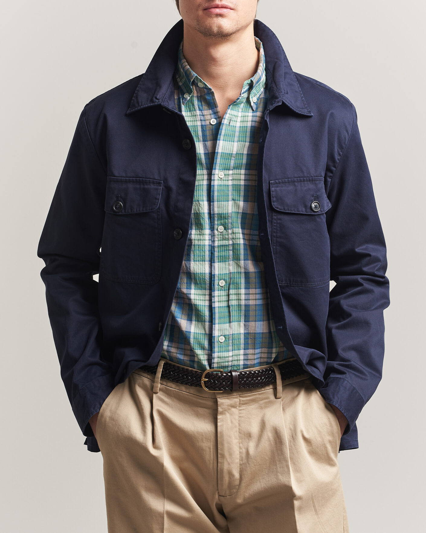 Herren | Hemden | Gant | Regular Fit Cotton Twill Overshirt Evening Blue