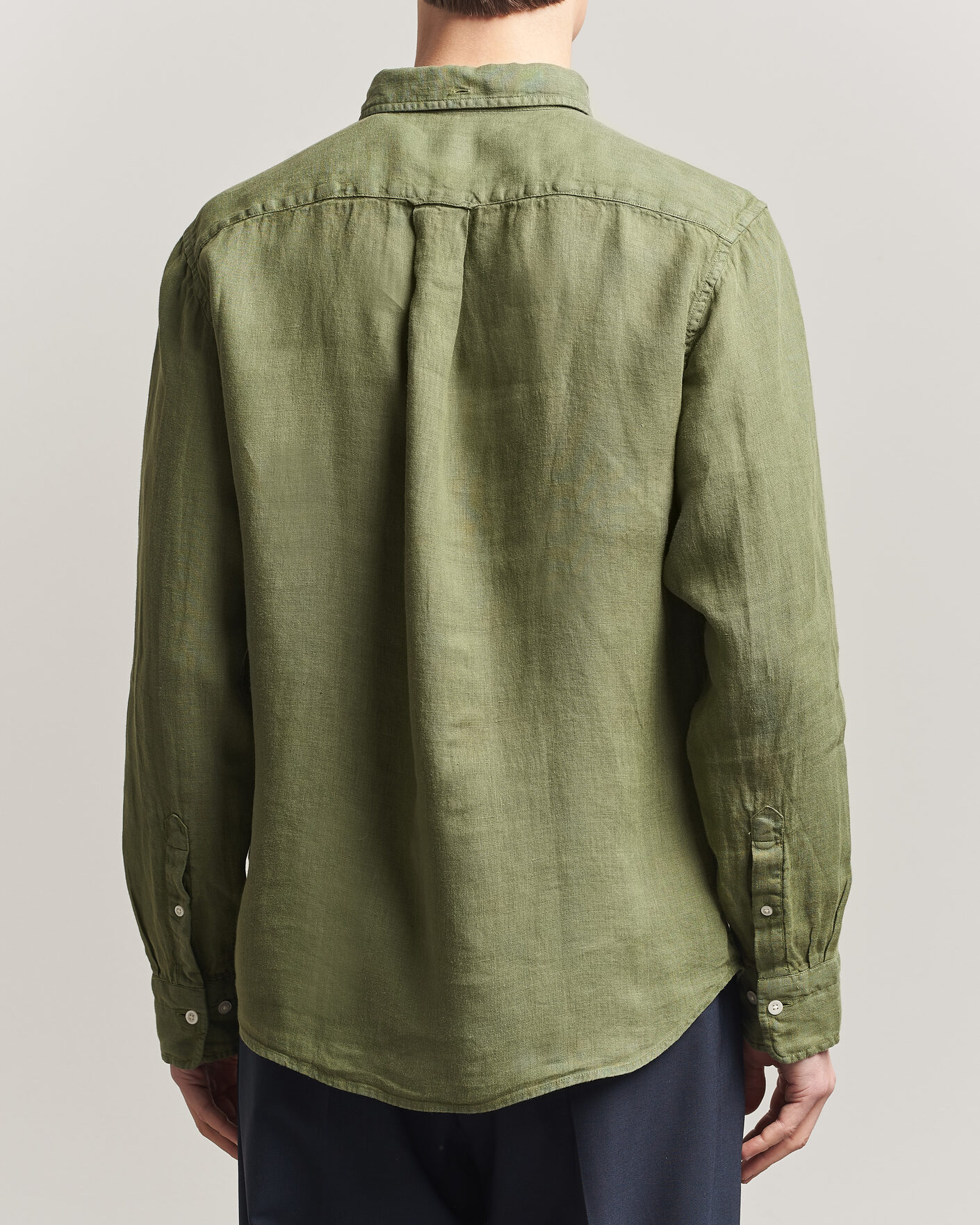 Herren | Hemden | Gant | Regular Fit Garment Dyed Linen Shirt Dry Herb Green