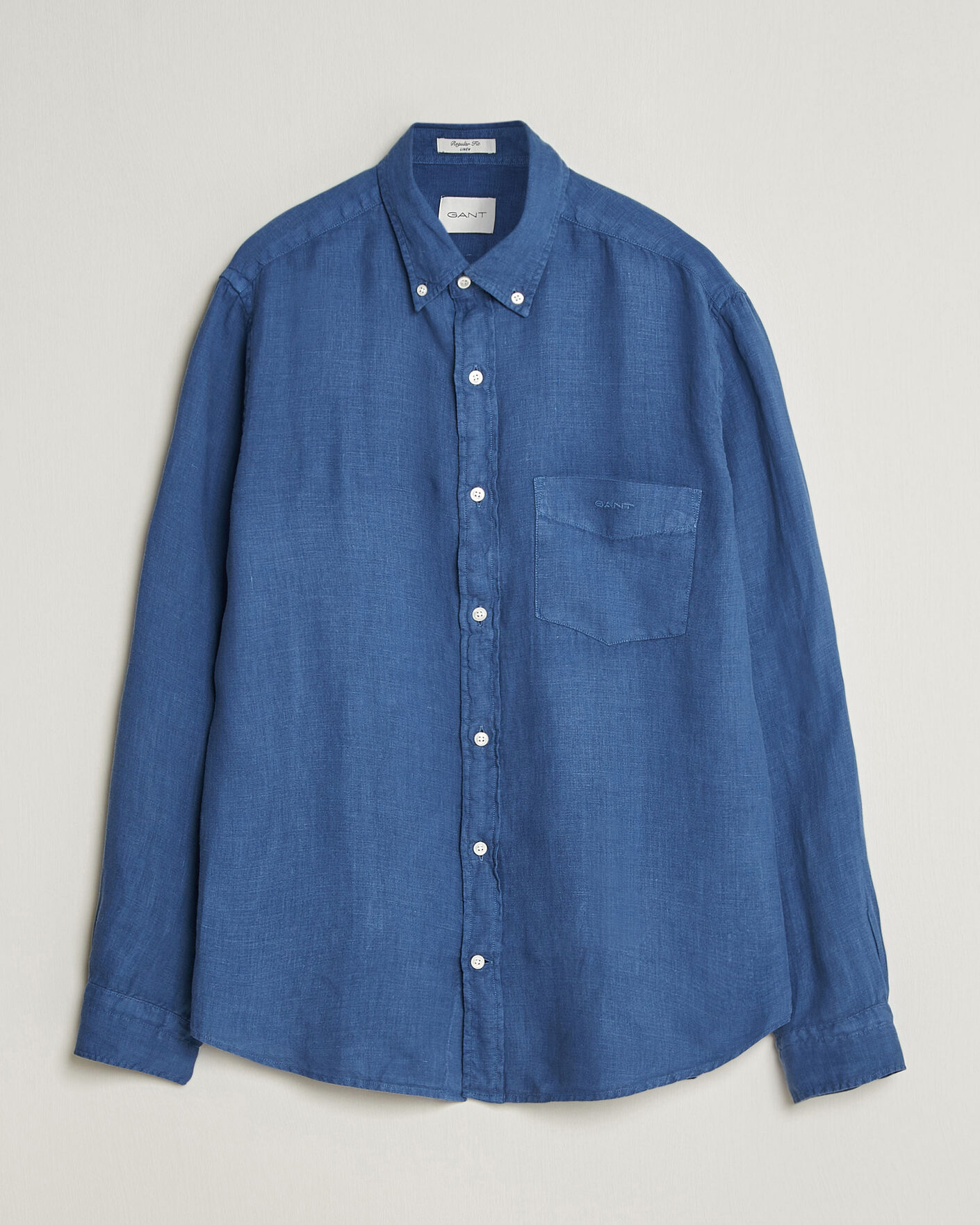 Herren | Hemden | Gant | Regular Fit Garment Dyed Linen Shirt Vintage Blue