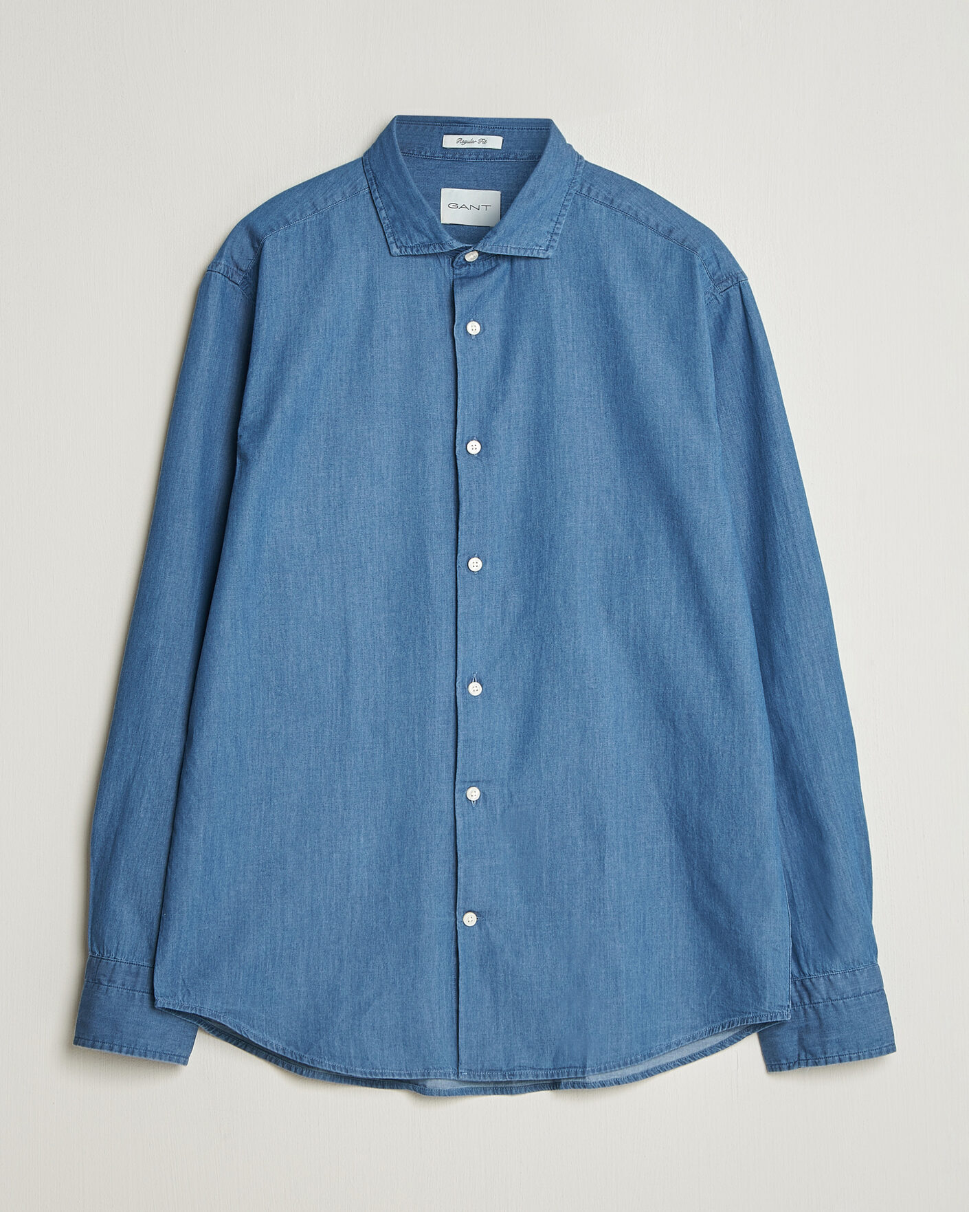 Herren | Hemden | Gant | Regular Fit Indigo Twill Shirt Semi Light Blue