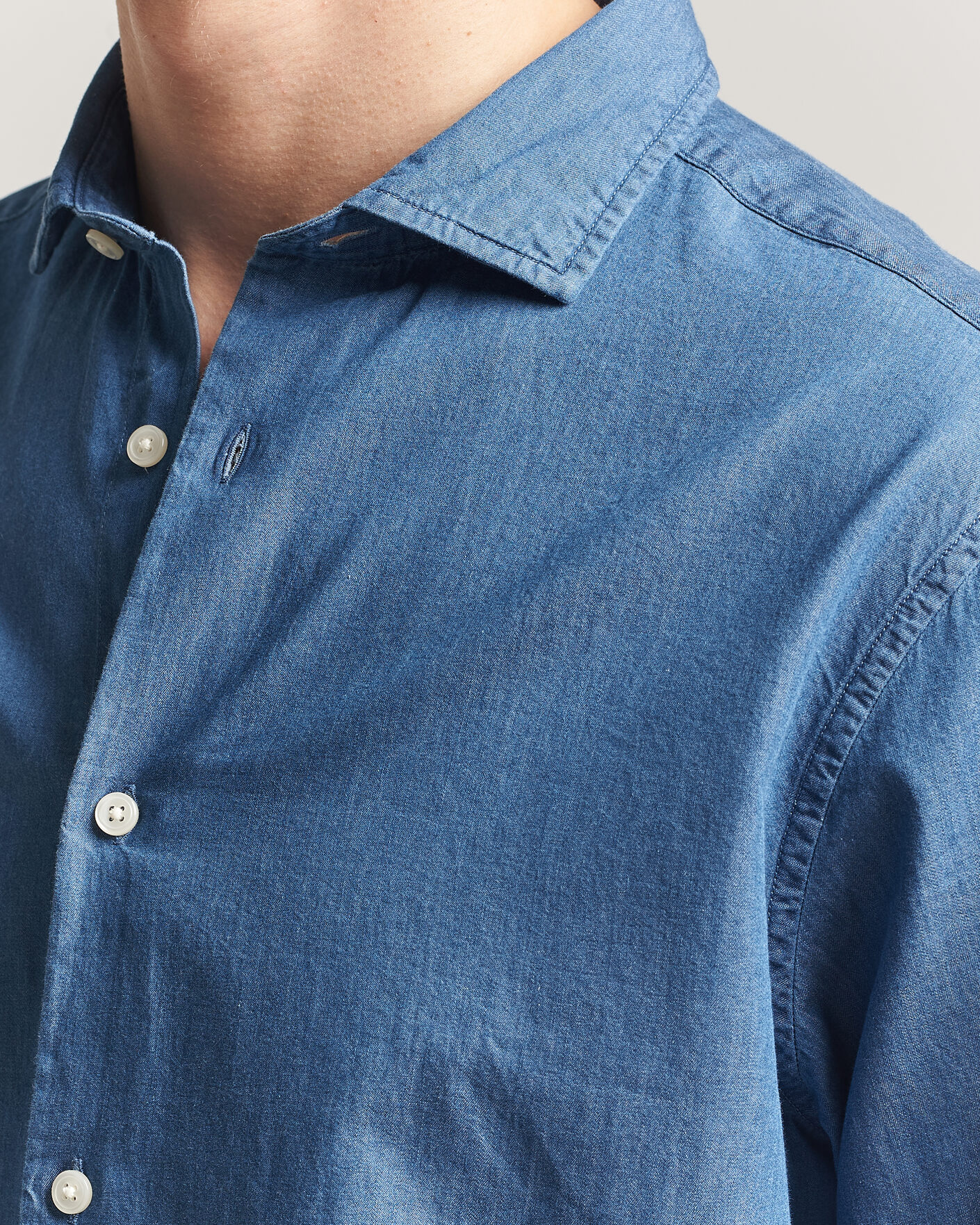 Herren | Hemden | Gant | Regular Fit Indigo Twill Shirt Semi Light Blue
