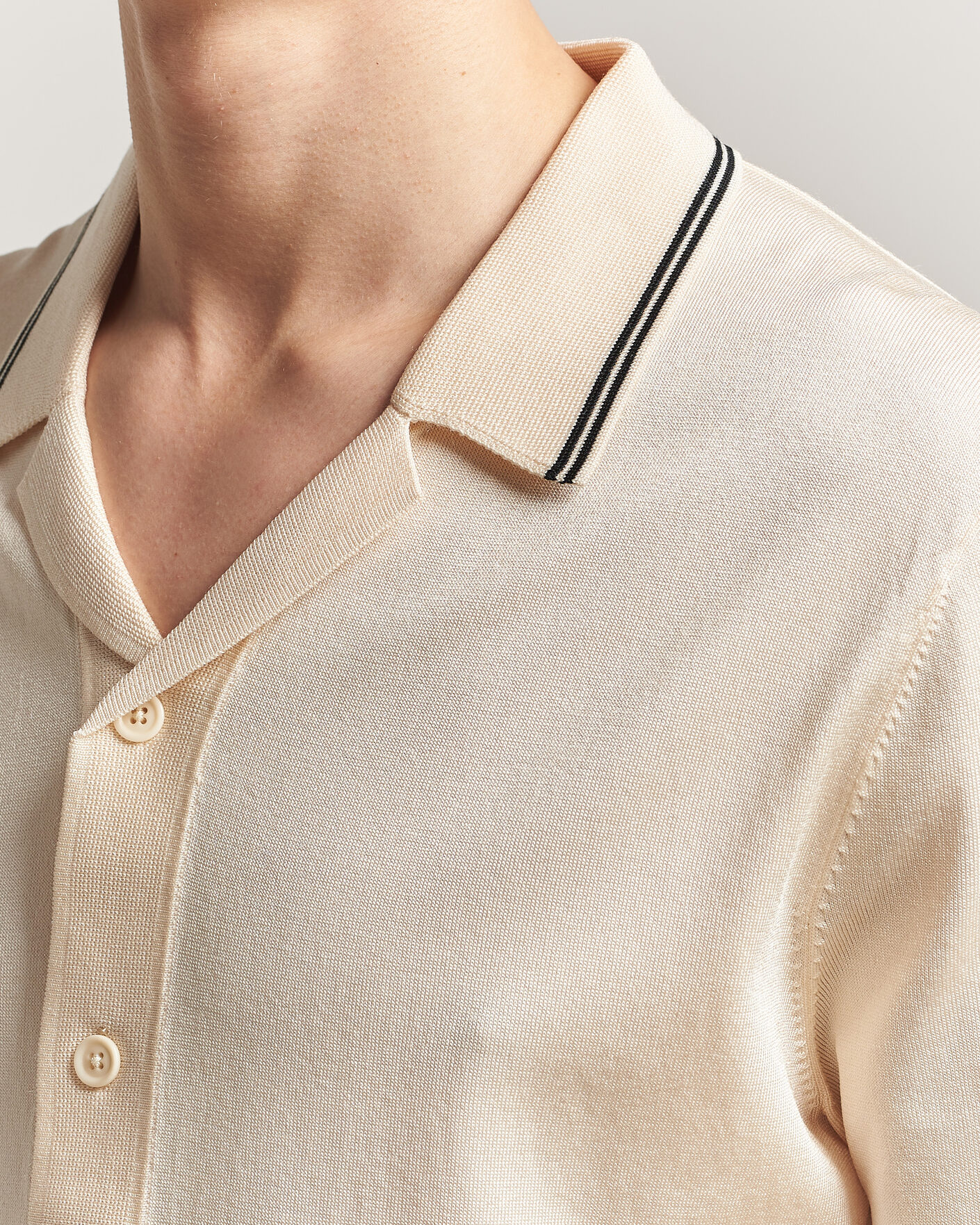 Herren | Hemden | Gant | Knitted Resort Collar Shirt Creamed White