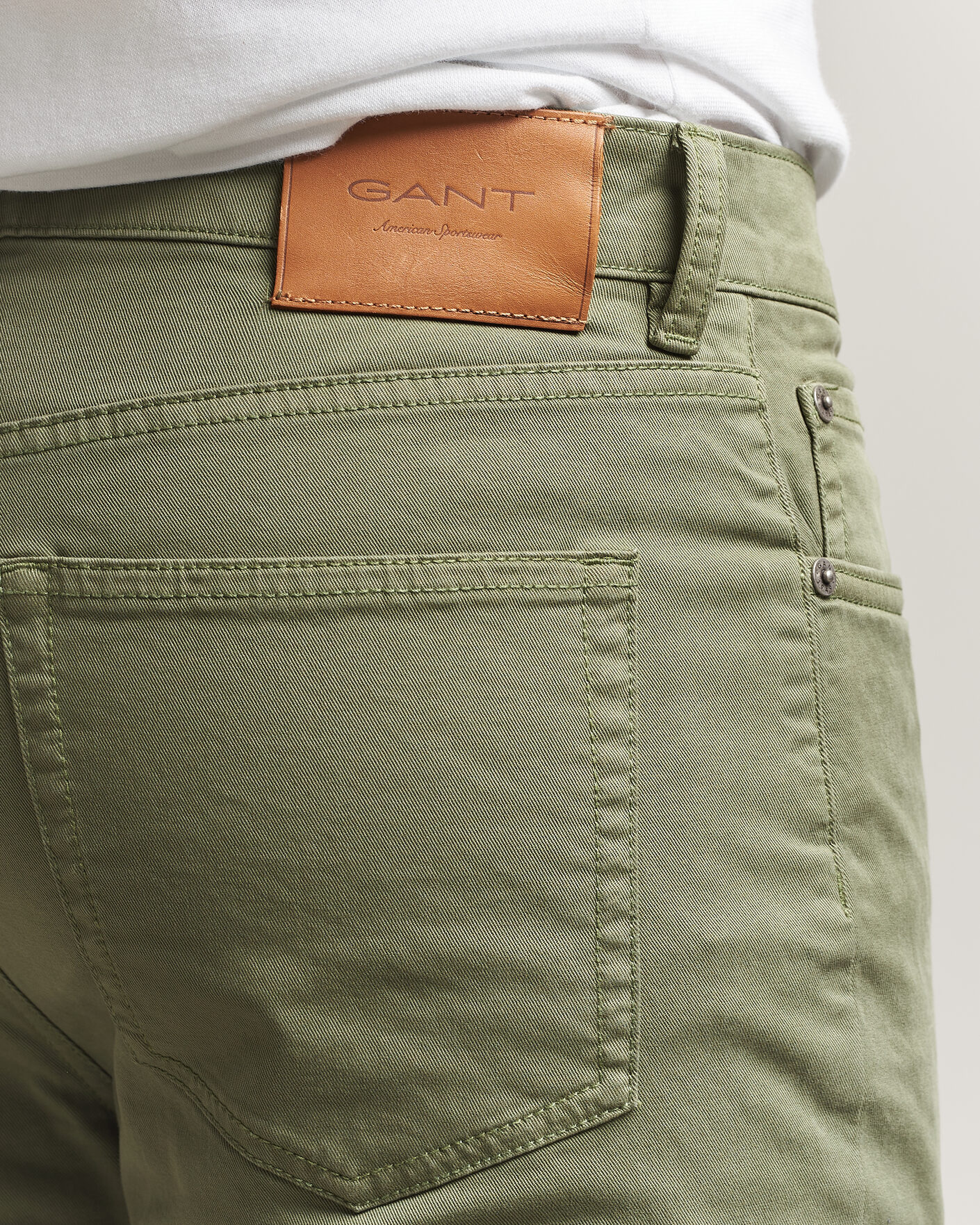 Herren | Hosen | GANT | Slim Fit Desert 5-Pocket Pants Dry Herb Green