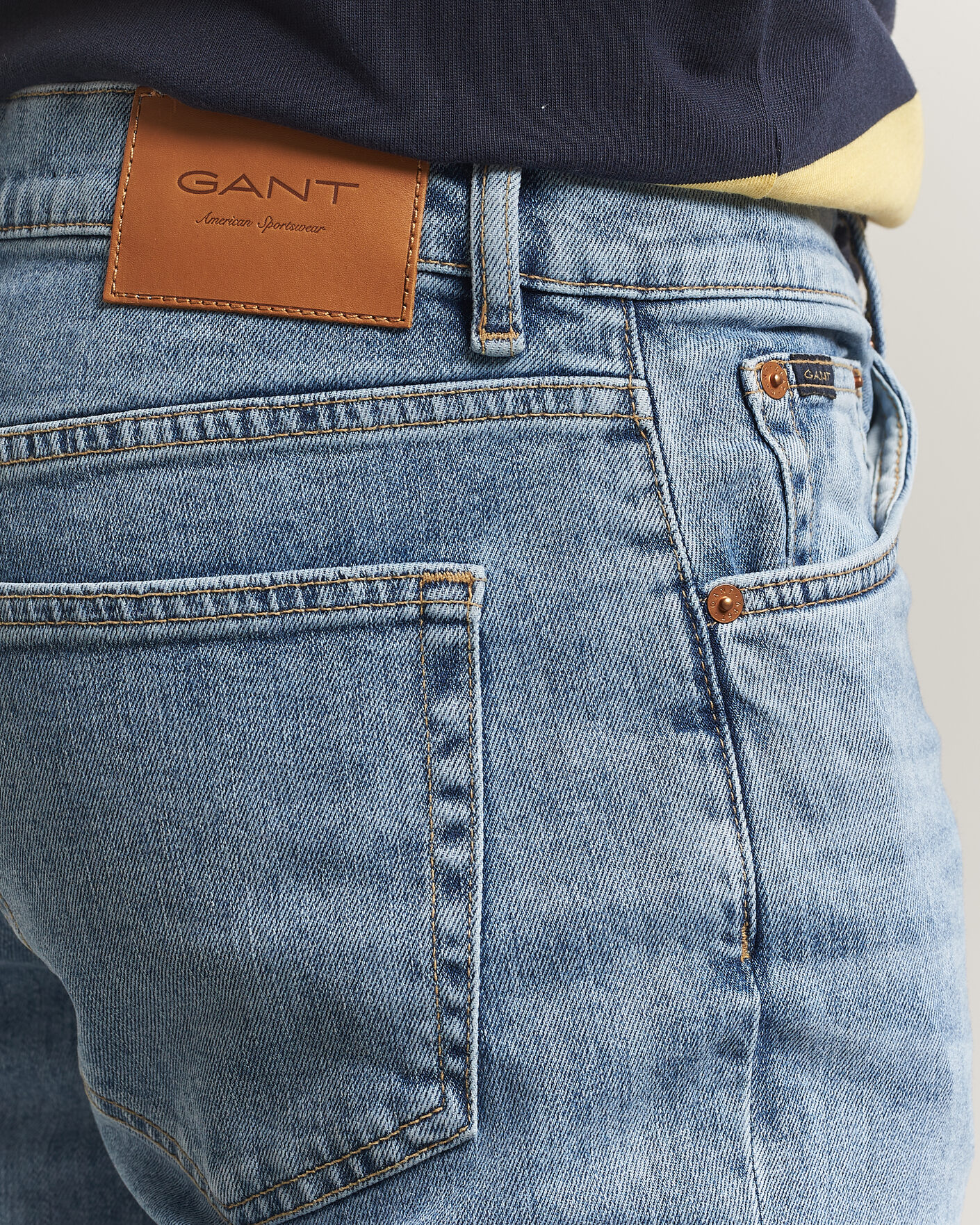 Herren | Hosen | Gant | Regular Fit Jeans Semi Light Blue Worn In
