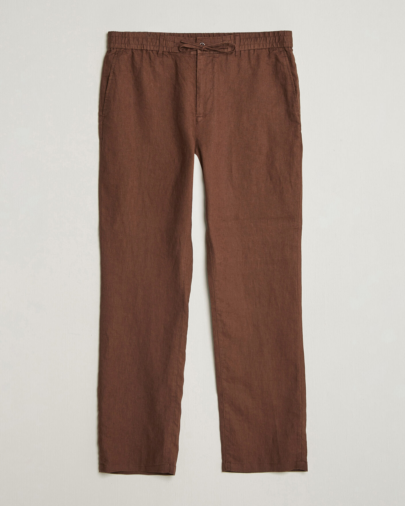Herren | Hosen | Gant | Regular Fit Linen Drawstring Pants Mahogany Brown