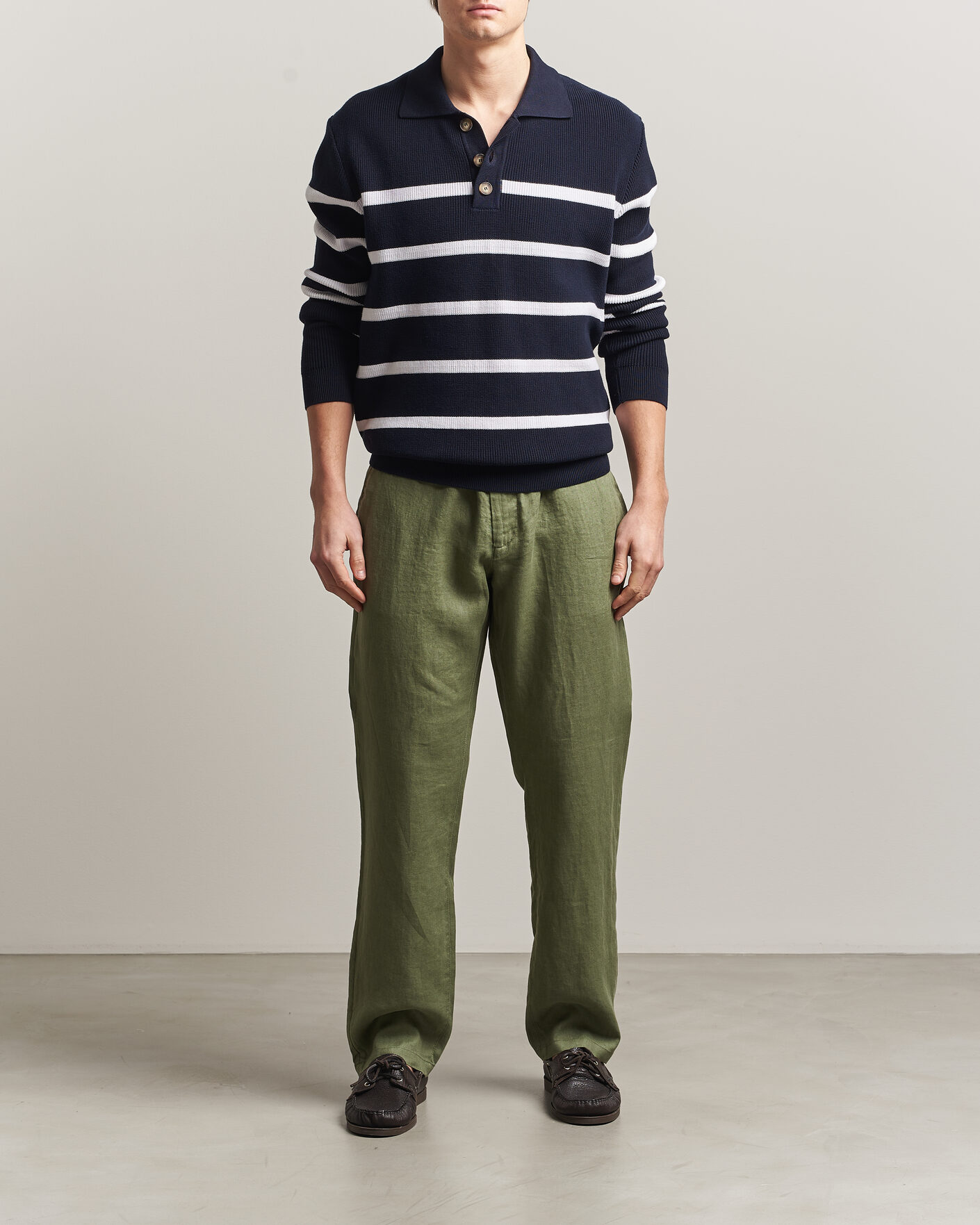 Herren | Hosen | Gant | Regular Fit Linen Drawstring Pants Dry Herb Green