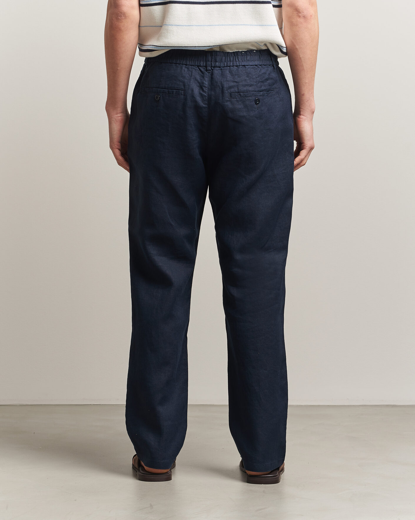 Herren | Hosen | Gant | Regular Fit Linen Drawstring Pants Evening Blue