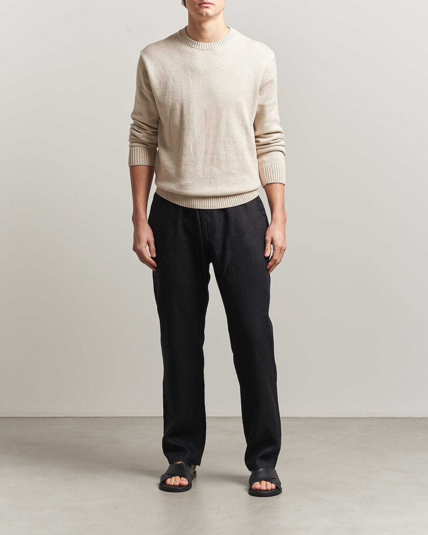 Herren | Hosen | GANT | Regular Fit Linen Drawstring Pants Black