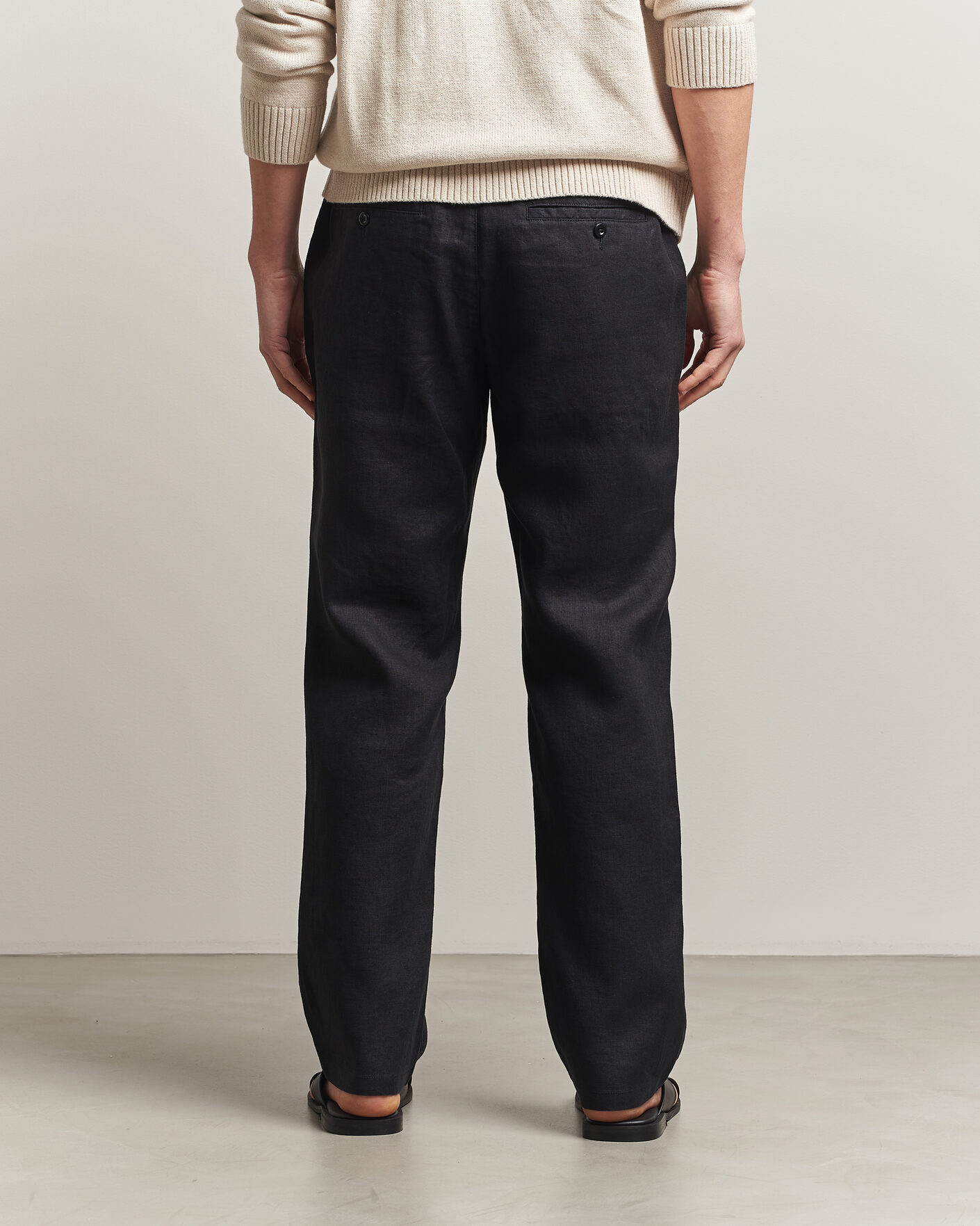 Herren | Hosen | GANT | Regular Fit Linen Drawstring Pants Black