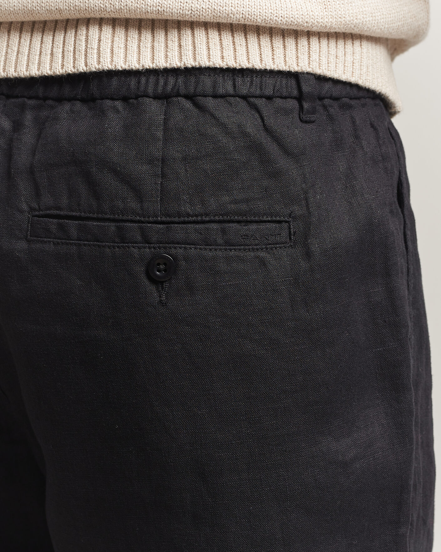 Herren | Hosen | GANT | Regular Fit Linen Drawstring Pants Black