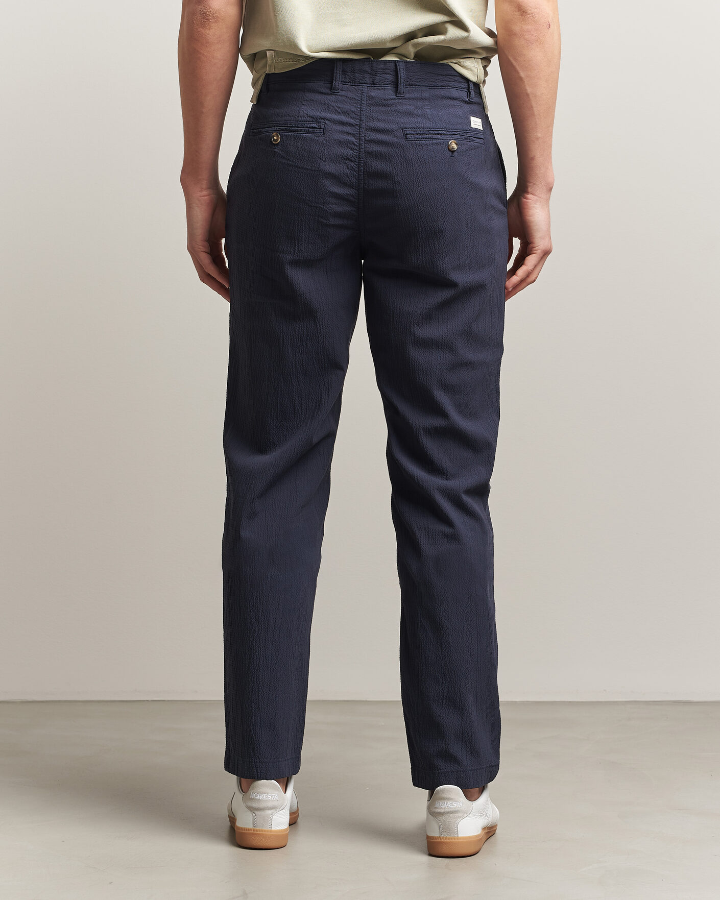 Herren | Hosen | Gant | Regular Fit Garment Dyed Seersucker Pants Evening Blue