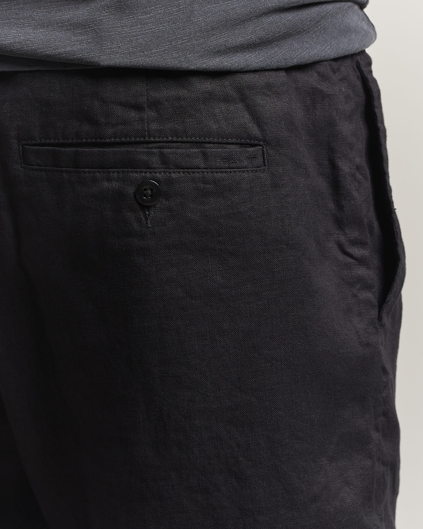 Herren | Shorts | GANT | Regular Fit Linen Drawstring Shorts Black