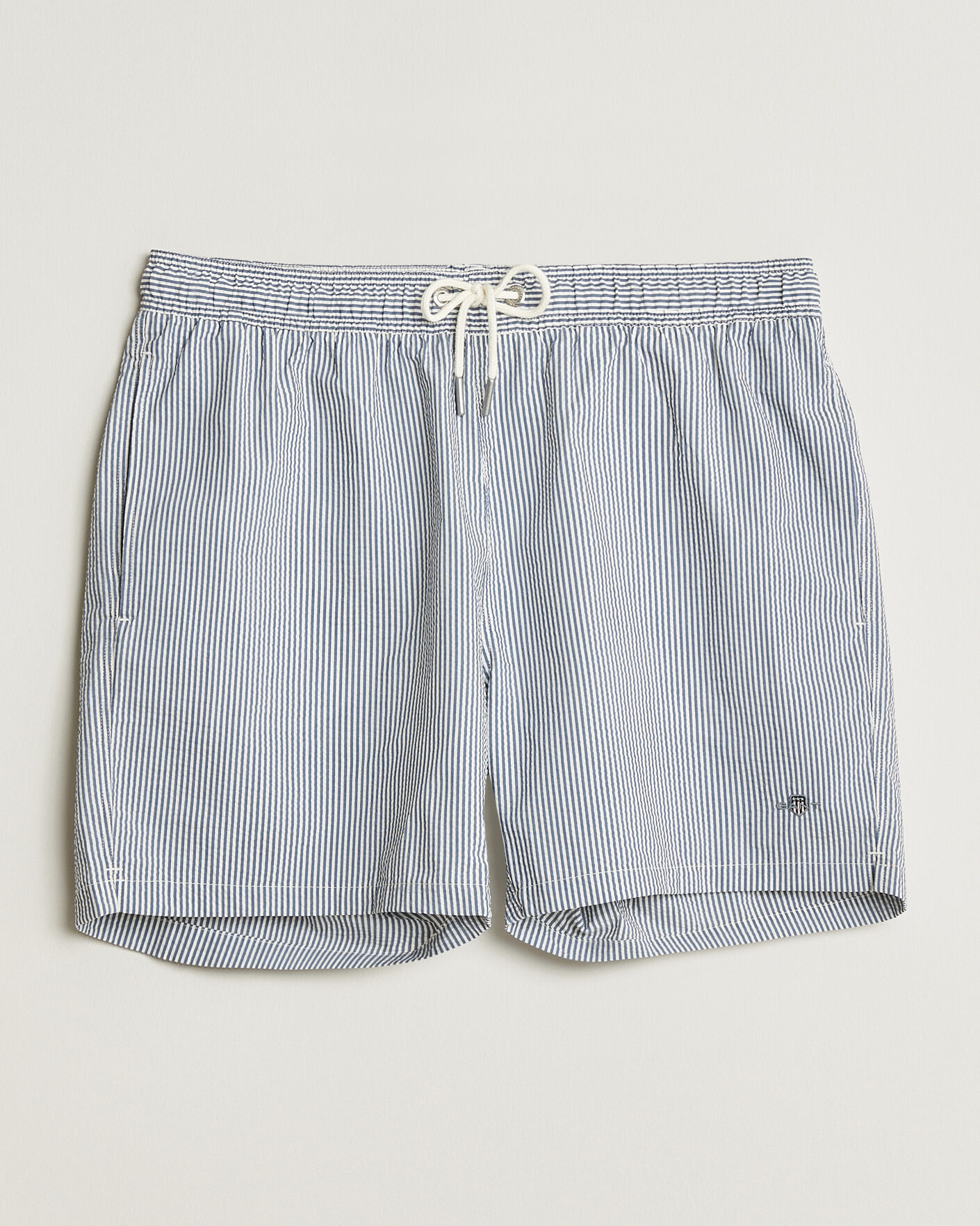 Herren | Badehosen | Gant | Seersucker Striped Swimshorts Vintage Blue