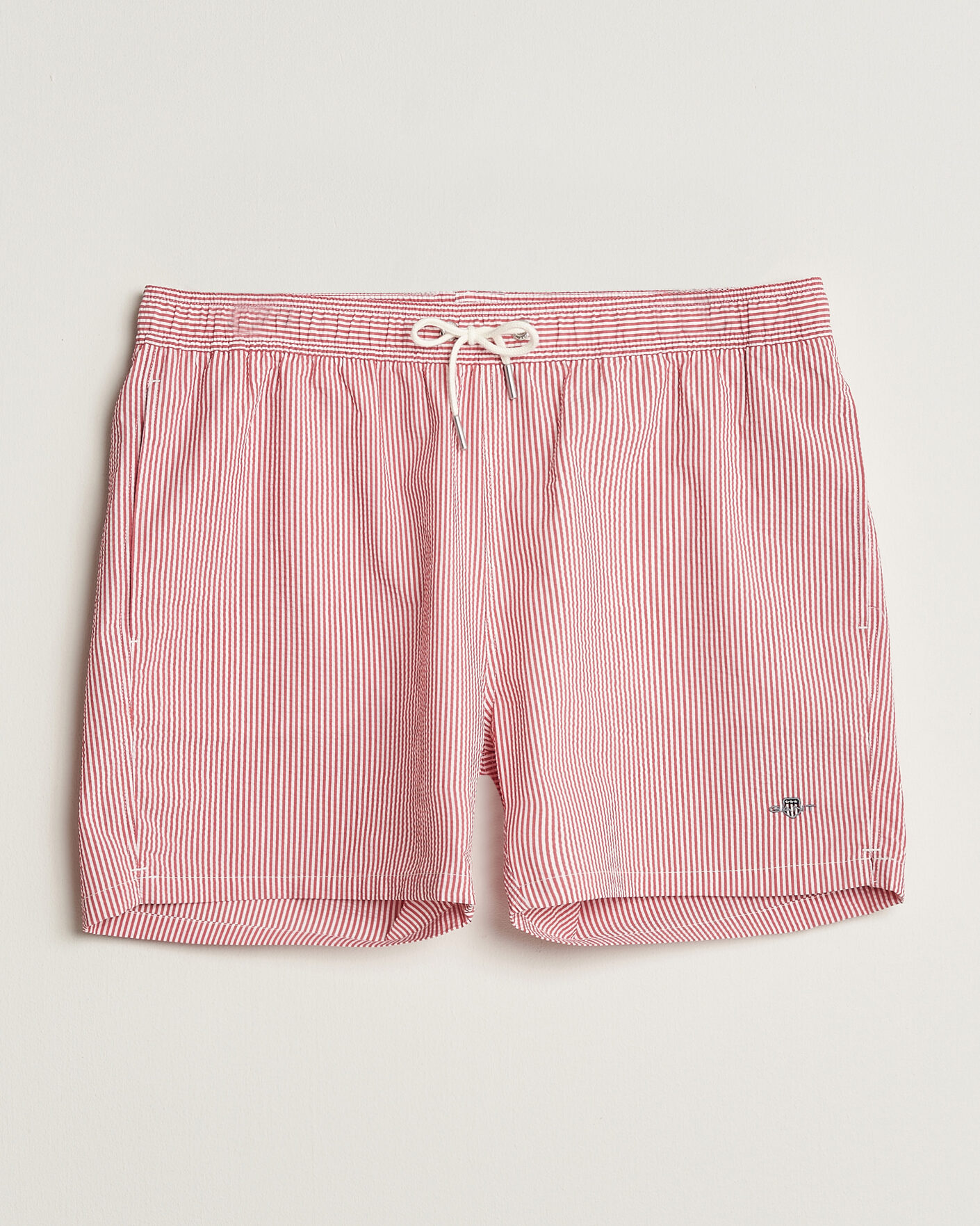 Herren | Badehosen | Gant | Seersucker Striped Swimshorts Rose Red