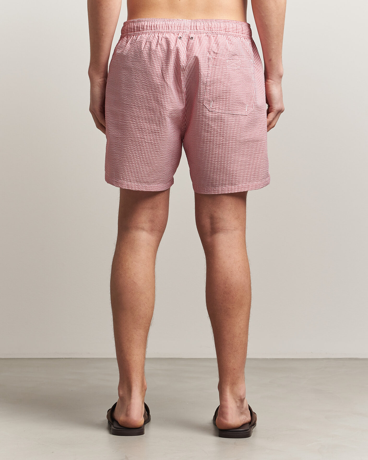 Herren | Badehosen | Gant | Seersucker Striped Swimshorts Rose Red