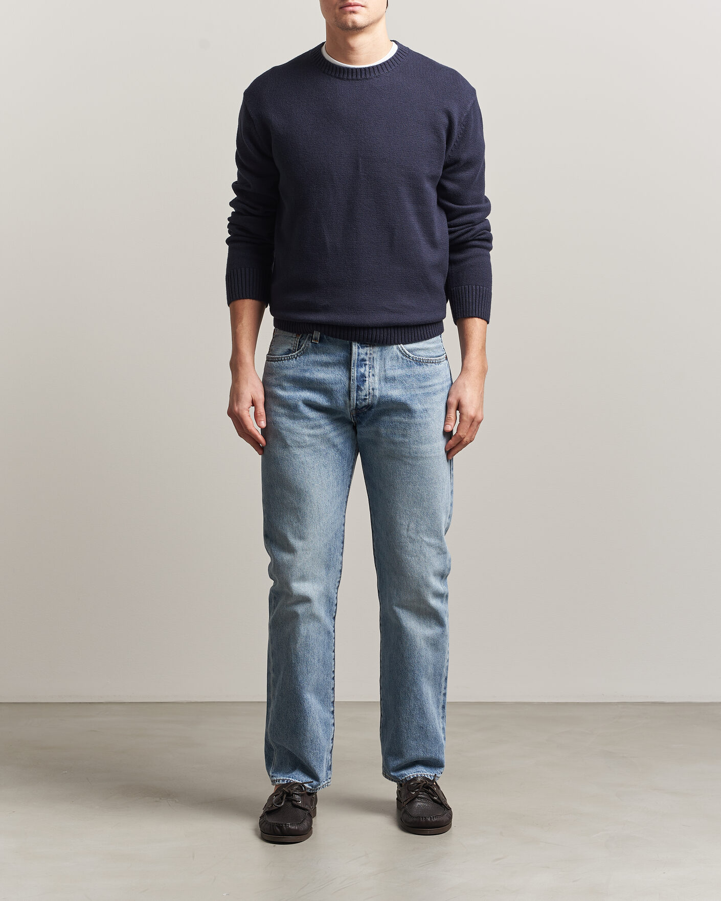 Herren | Pullover | Gant | Cotton/Cashmere Knitted Sweater Evening Blue