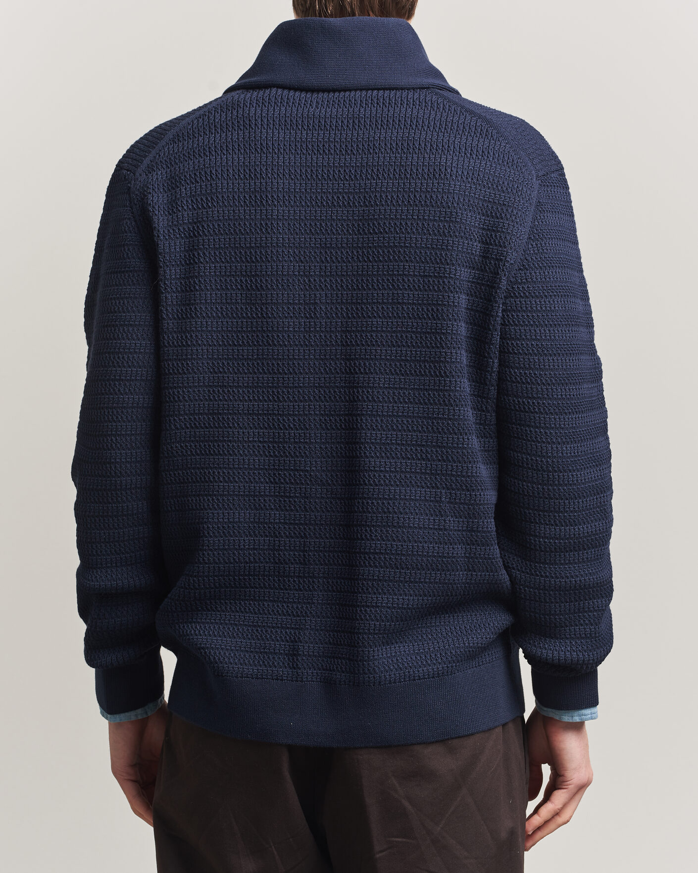 Herren | Pullover | Gant | Heavy Knitted Shawl Collar Cardigan Evening Blue