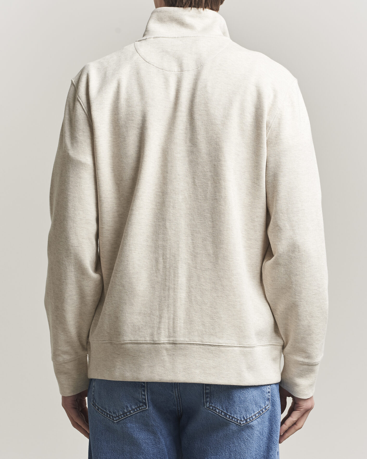 Herren | Pullover | Gant | Light Sacker Rib Full Zip Seed Melange