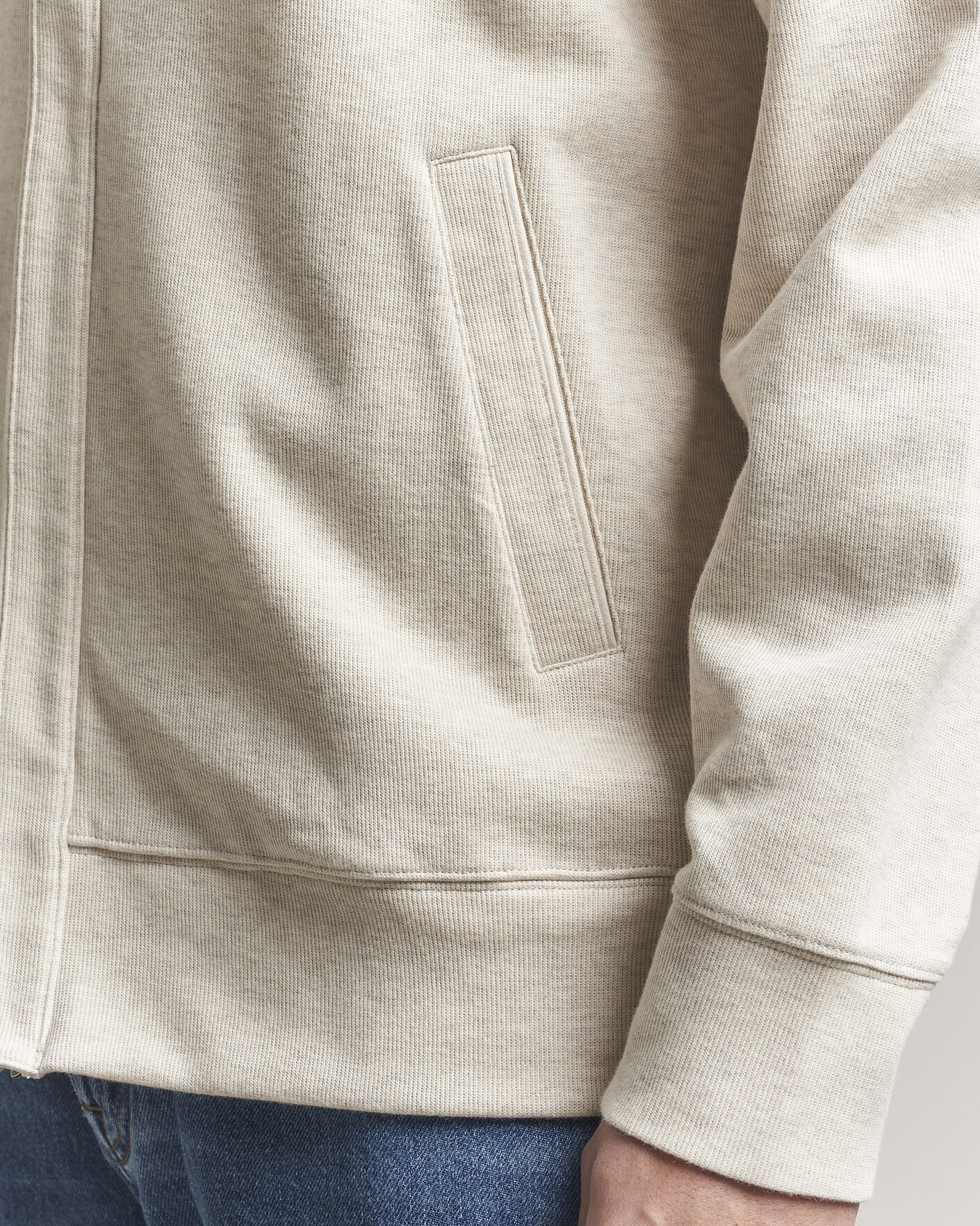 Herren | Pullover | Gant | Light Sacker Rib Full Zip Seed Melange