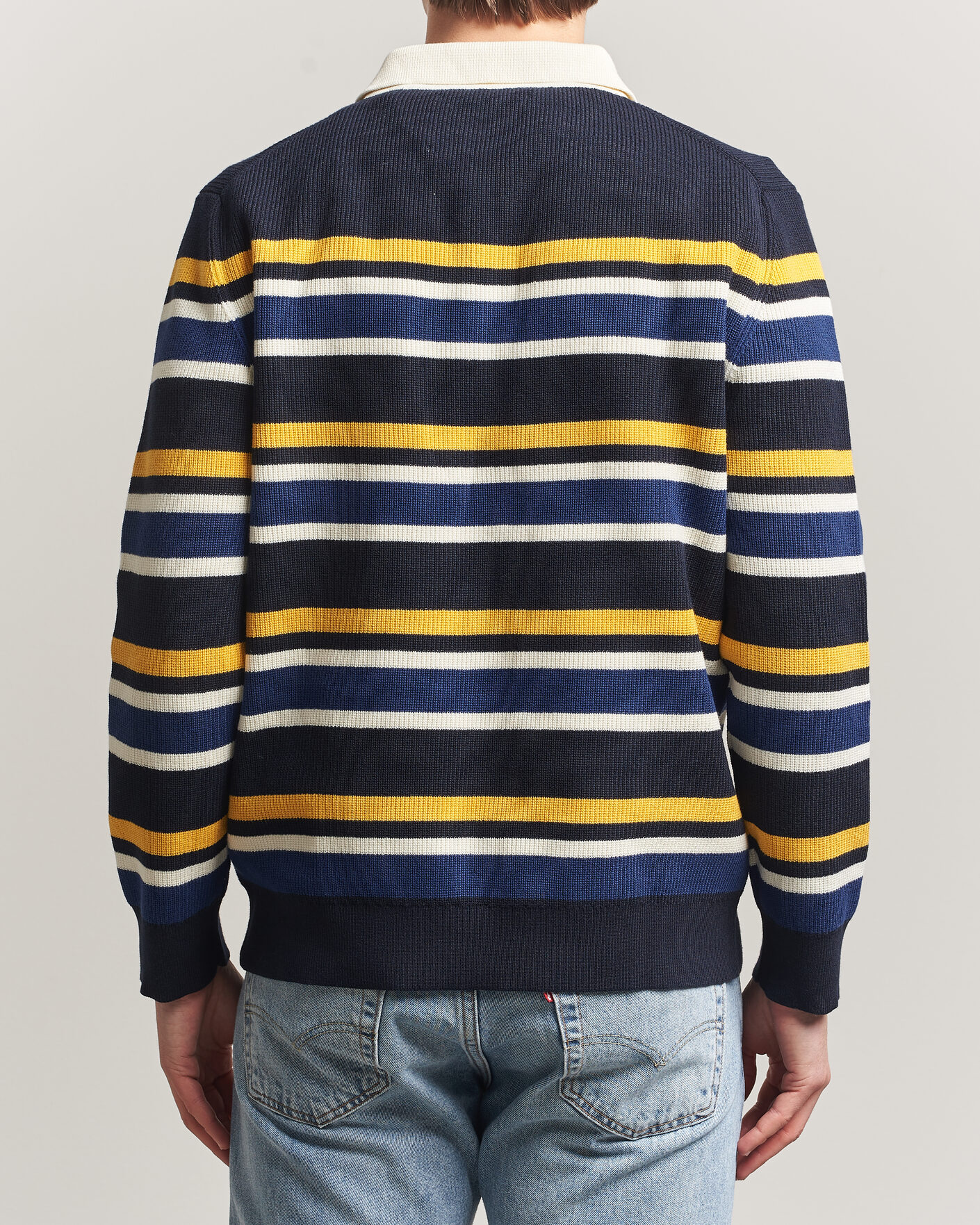 Herren | Pullover | Gant | Multisptriped Knitted Rugger Evening Blue