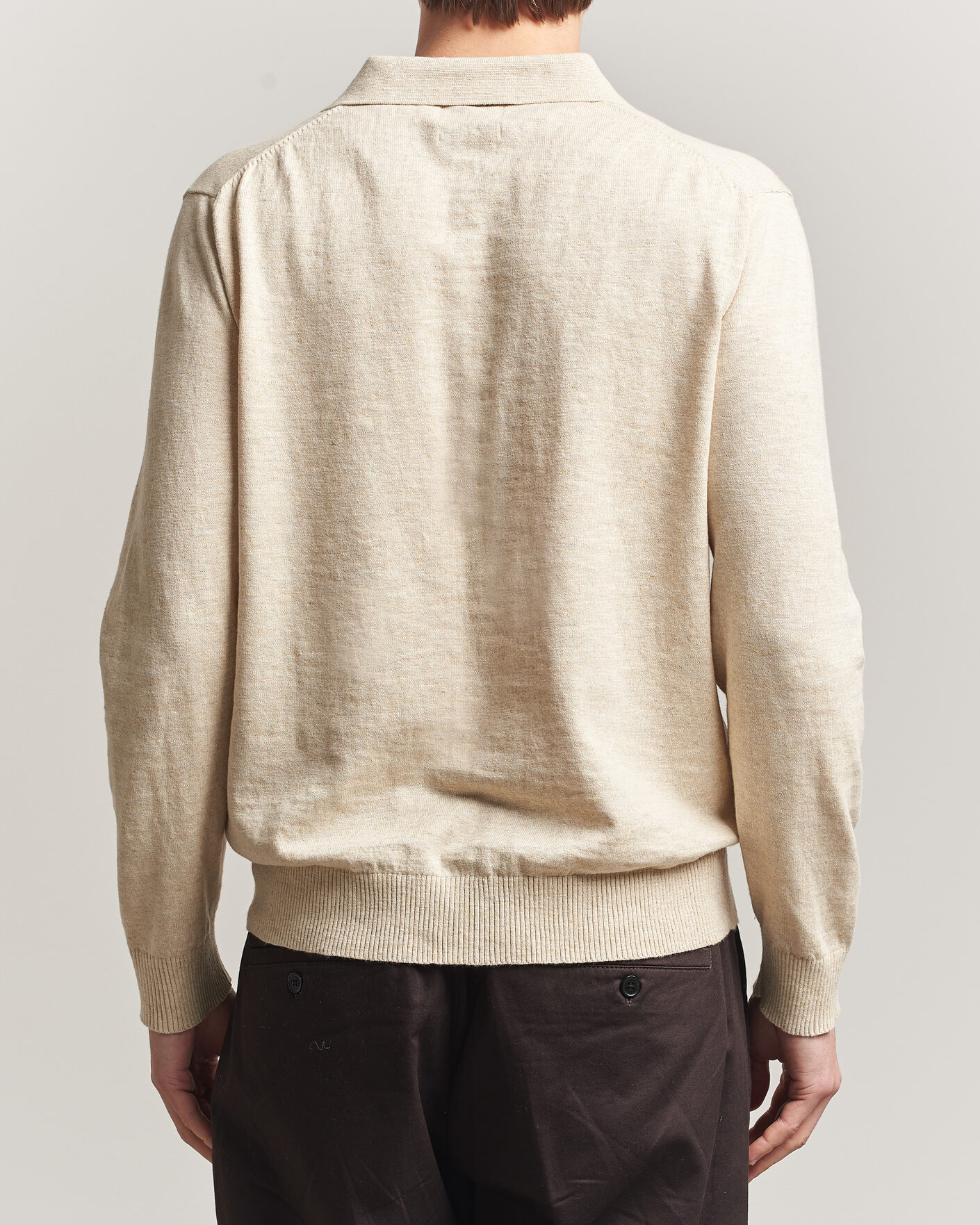 Herren | Pullover | Gant | Cotton/Linen Slub Knitted Polo Seed Melange