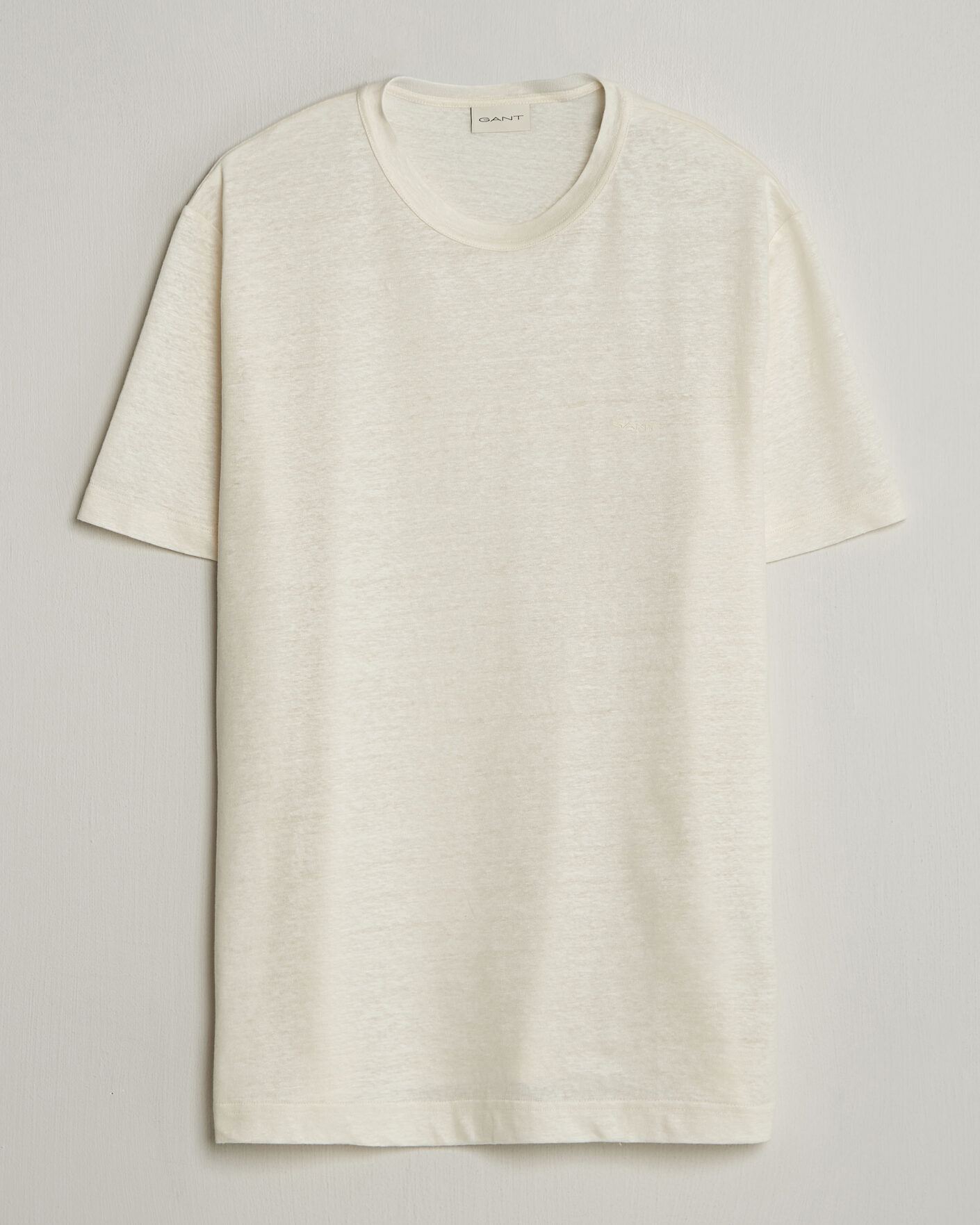 Herren | T-Shirts | GANT | Linen T-Shirt Creamed White