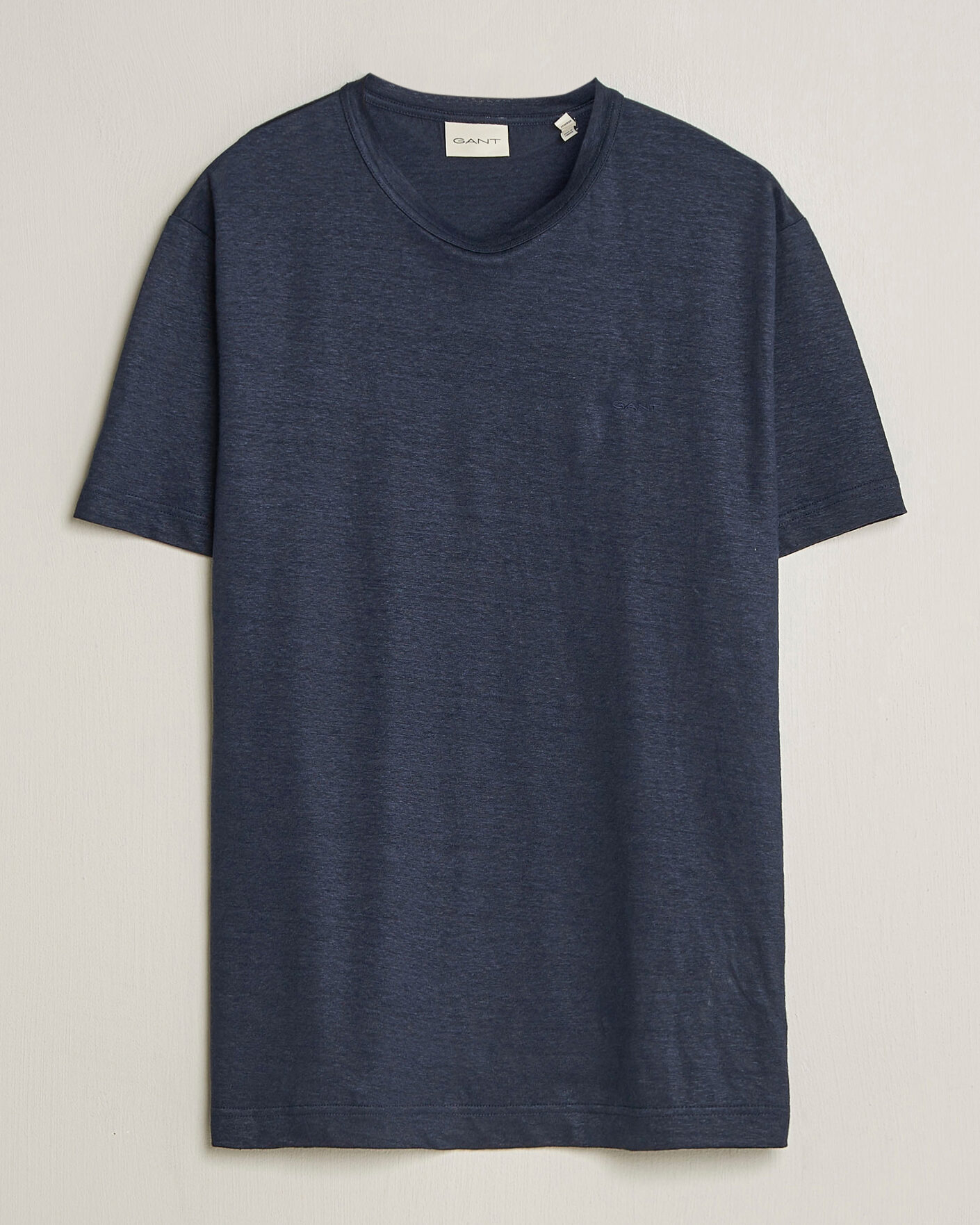 Herren | T-Shirts | GANT | Linen T-Shirt Evening Blue
