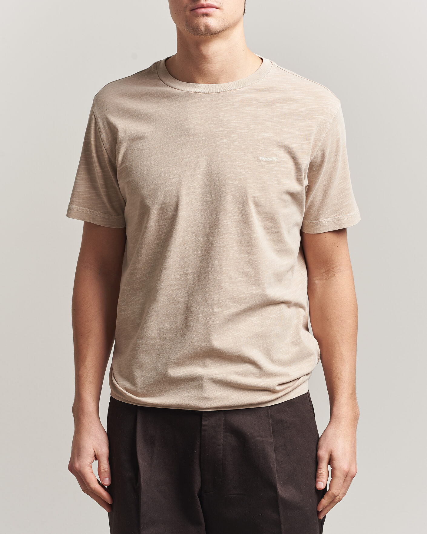 Herren | T-Shirts | Gant | Washed Slub T-Shirt Oat Beige