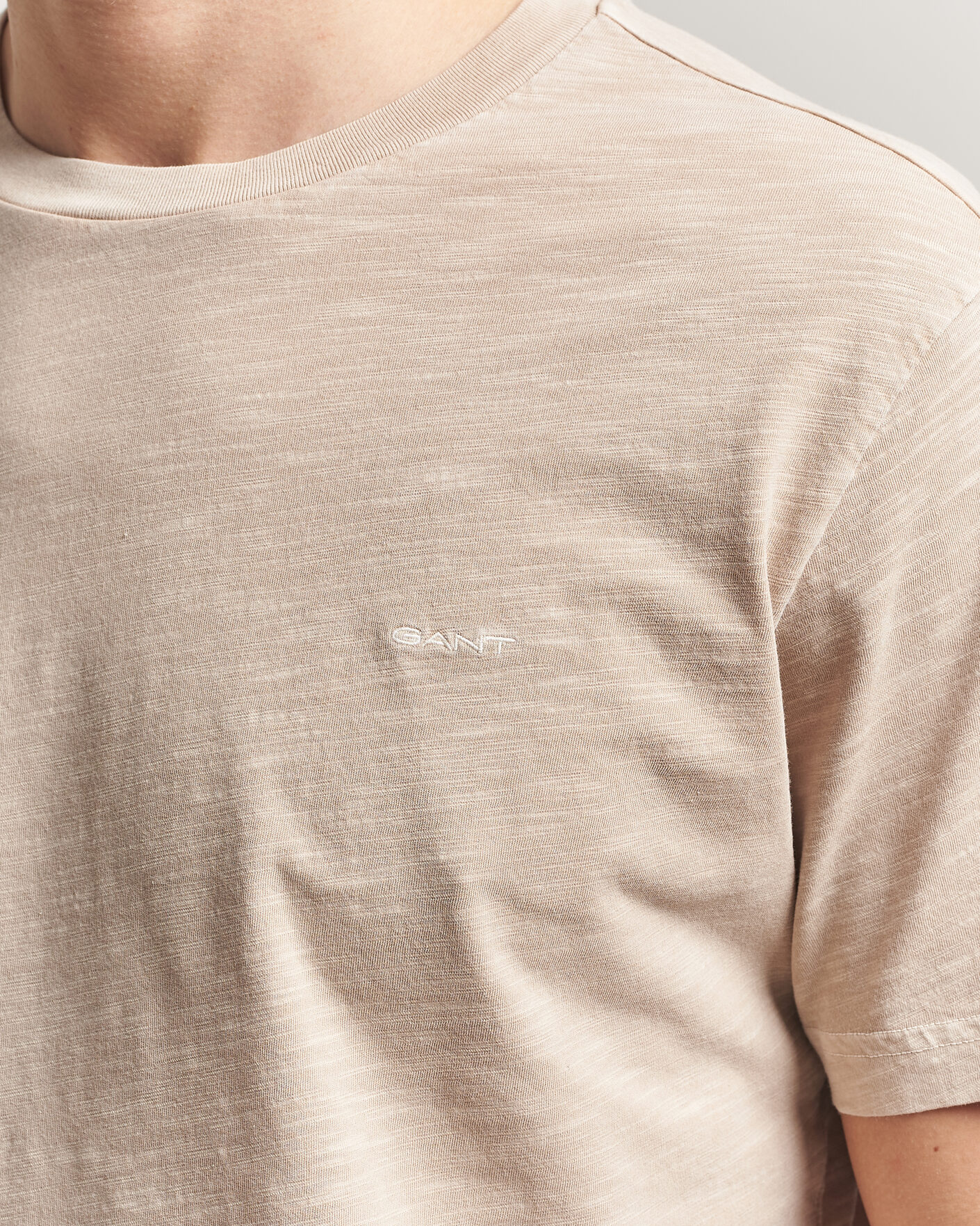 Herren | T-Shirts | Gant | Washed Slub T-Shirt Oat Beige