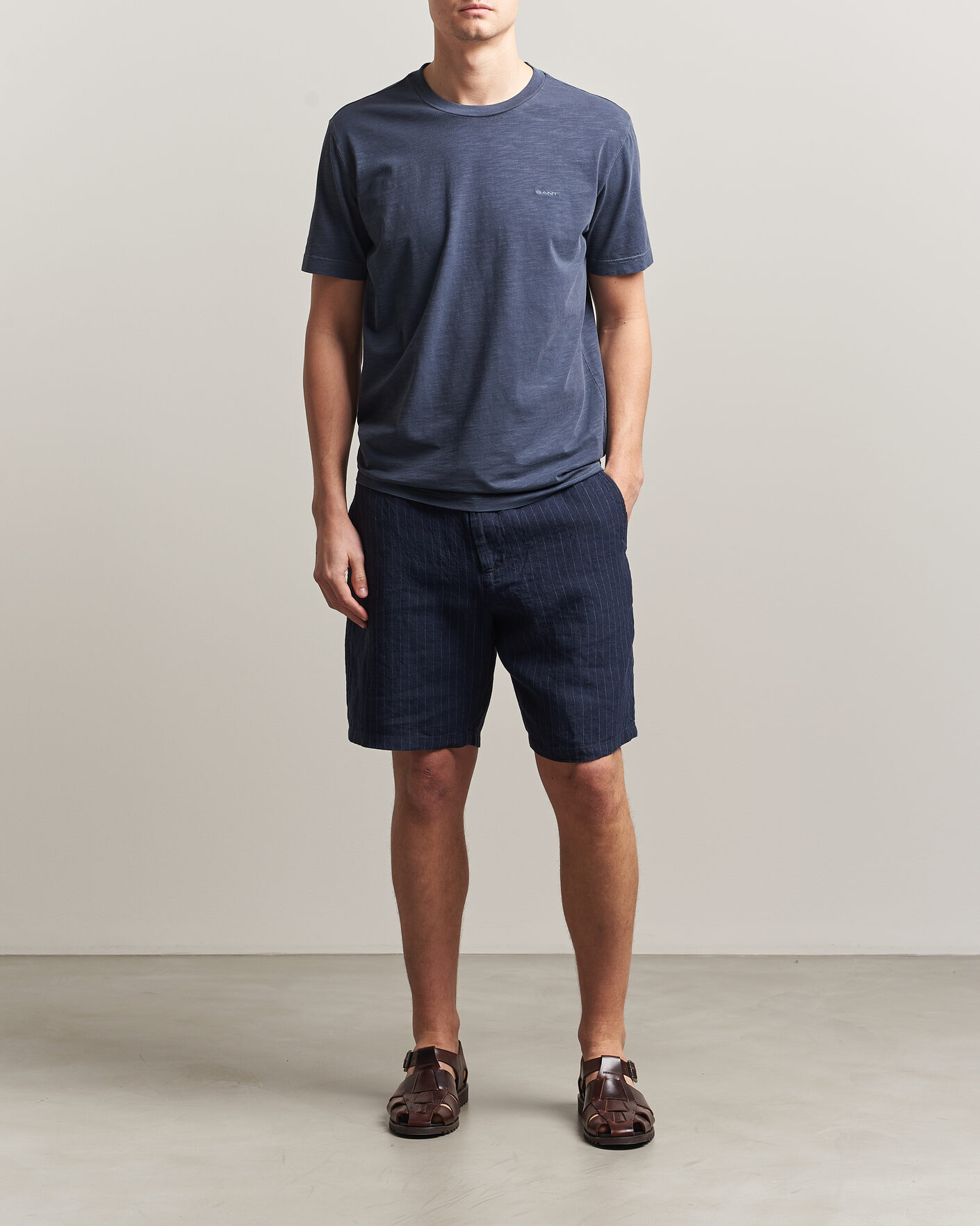Herren | T-Shirts | Gant | Washed Slub T-Shirt Evening Blue