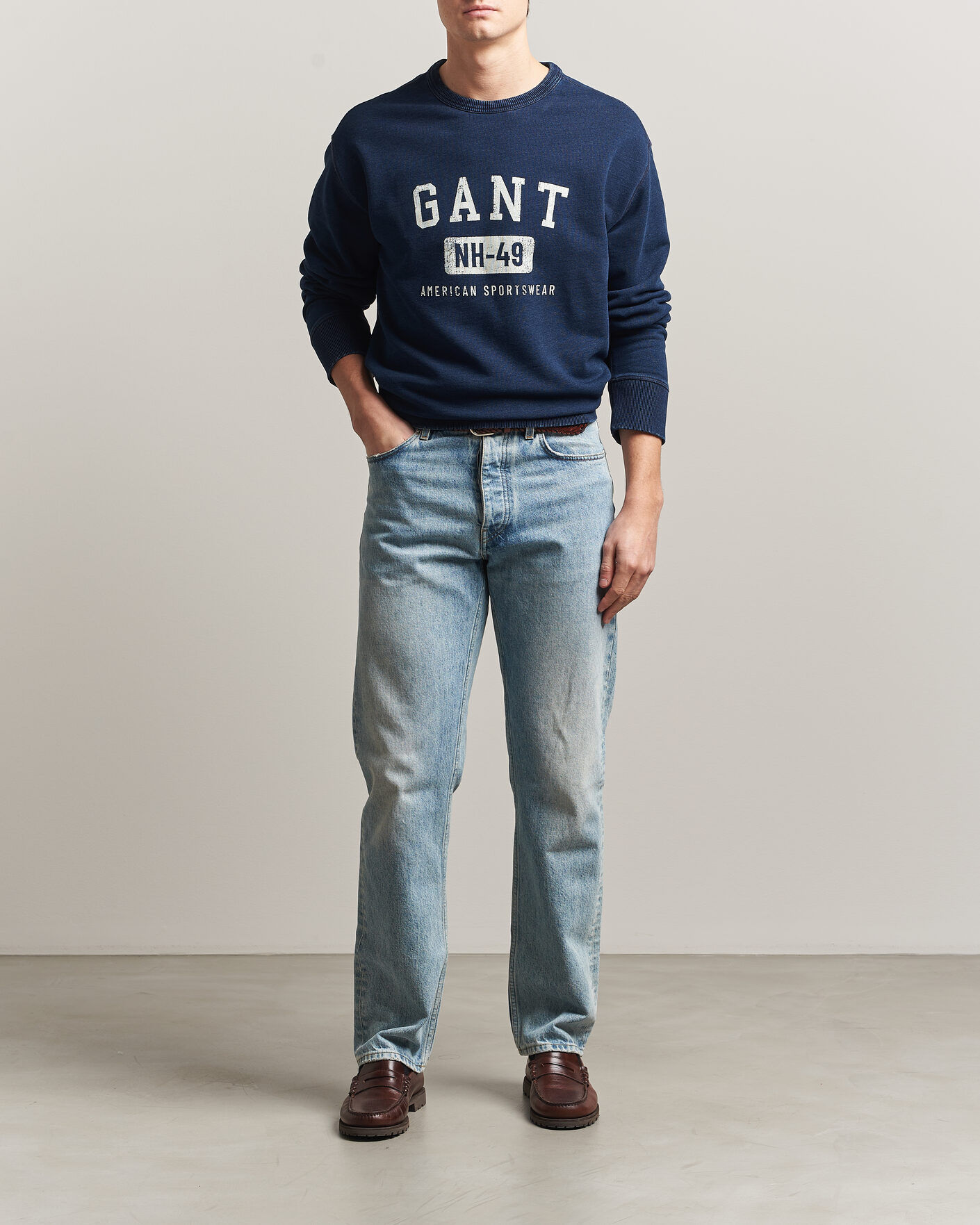 Herren | Pullover | Gant | Indigo Graphic Sweatshirt Dark Blue