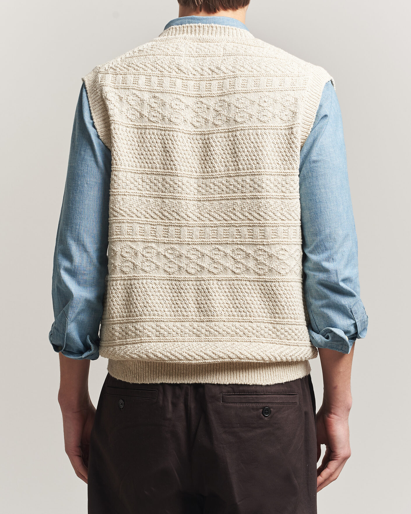 Herren | Pullover | Gant | Cotton/Linen Textured Vest Creamed White