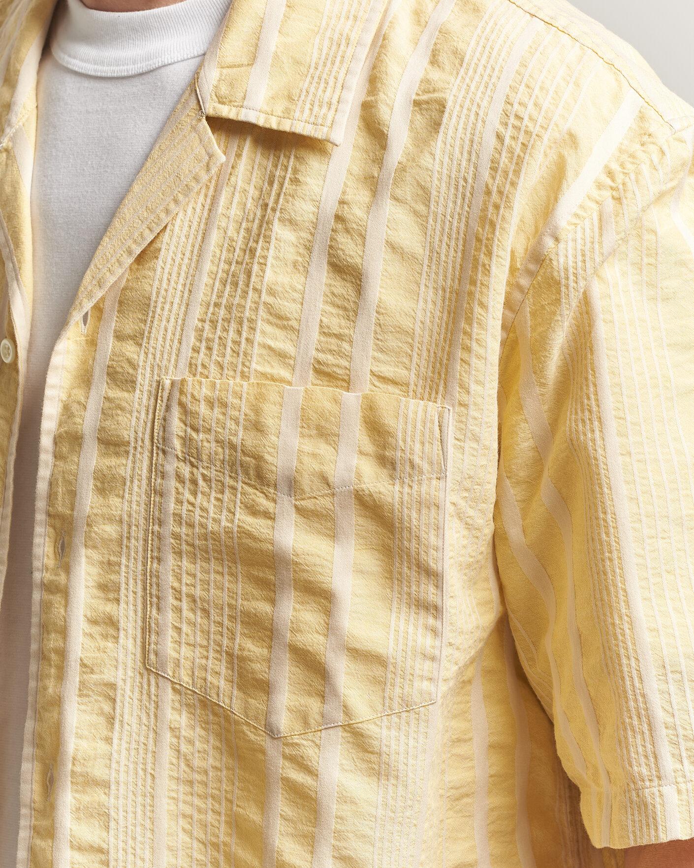 Herren | Hemden | Gant | Relaxed Fit Seersucker Camp Collar Shirt Light Mustard Yellow
