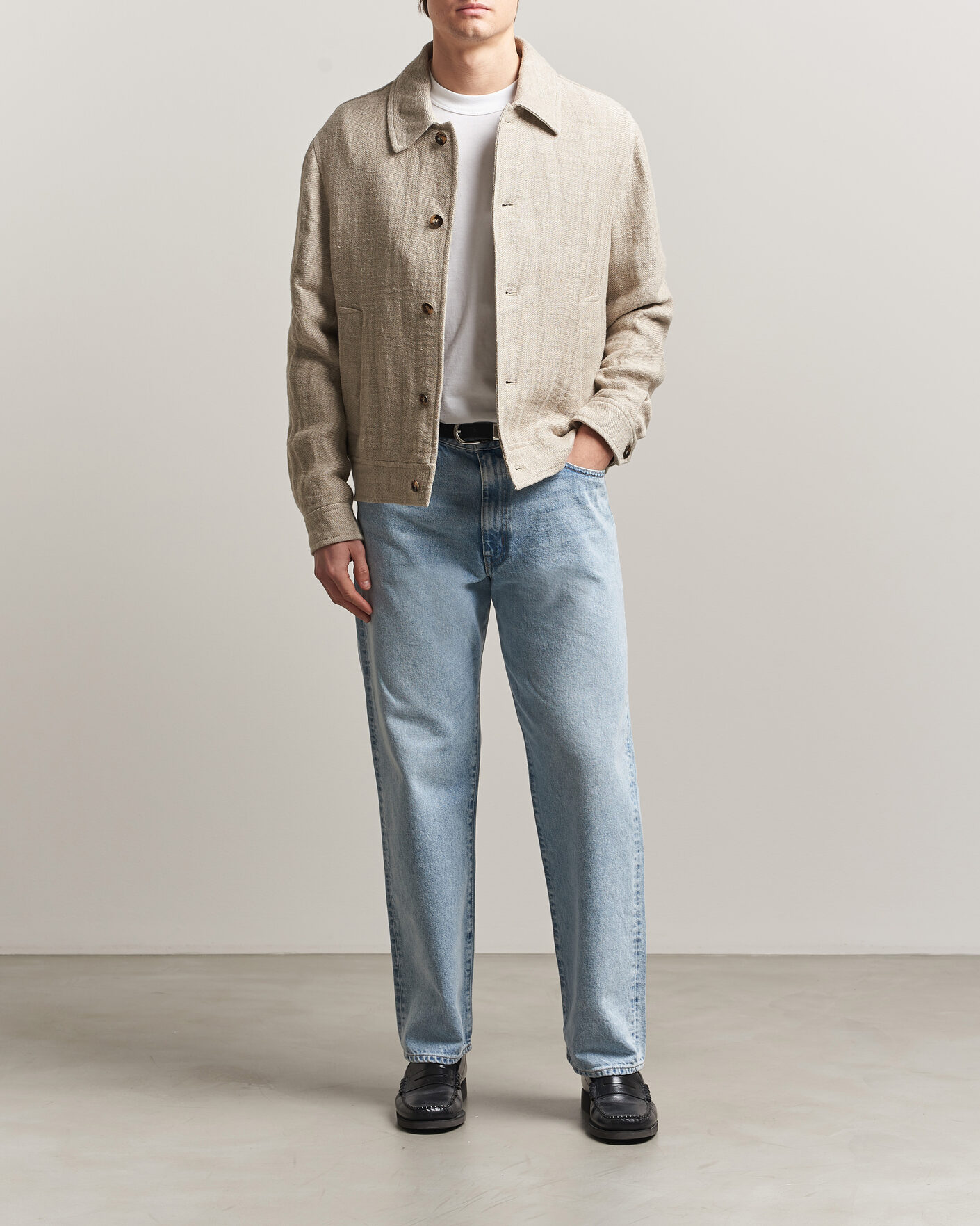 Herren | Jacken | Gant | Washed Linen Jacket Light Taupe