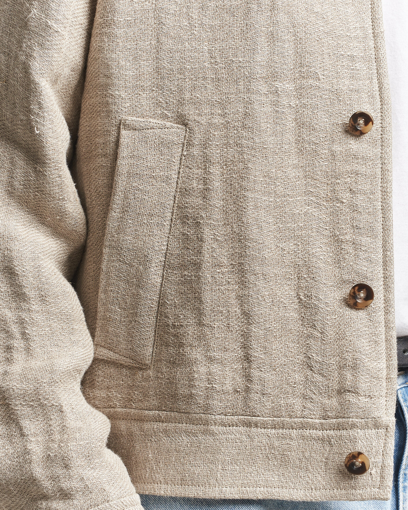 Herren | Jacken | GANT | Washed Linen Jacket Light Taupe