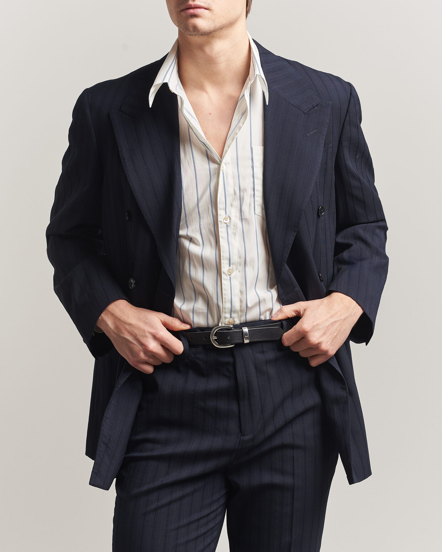 Herren | Sakkos | GANT | Tonal Pinstriped Suit Blazer Evening Blue