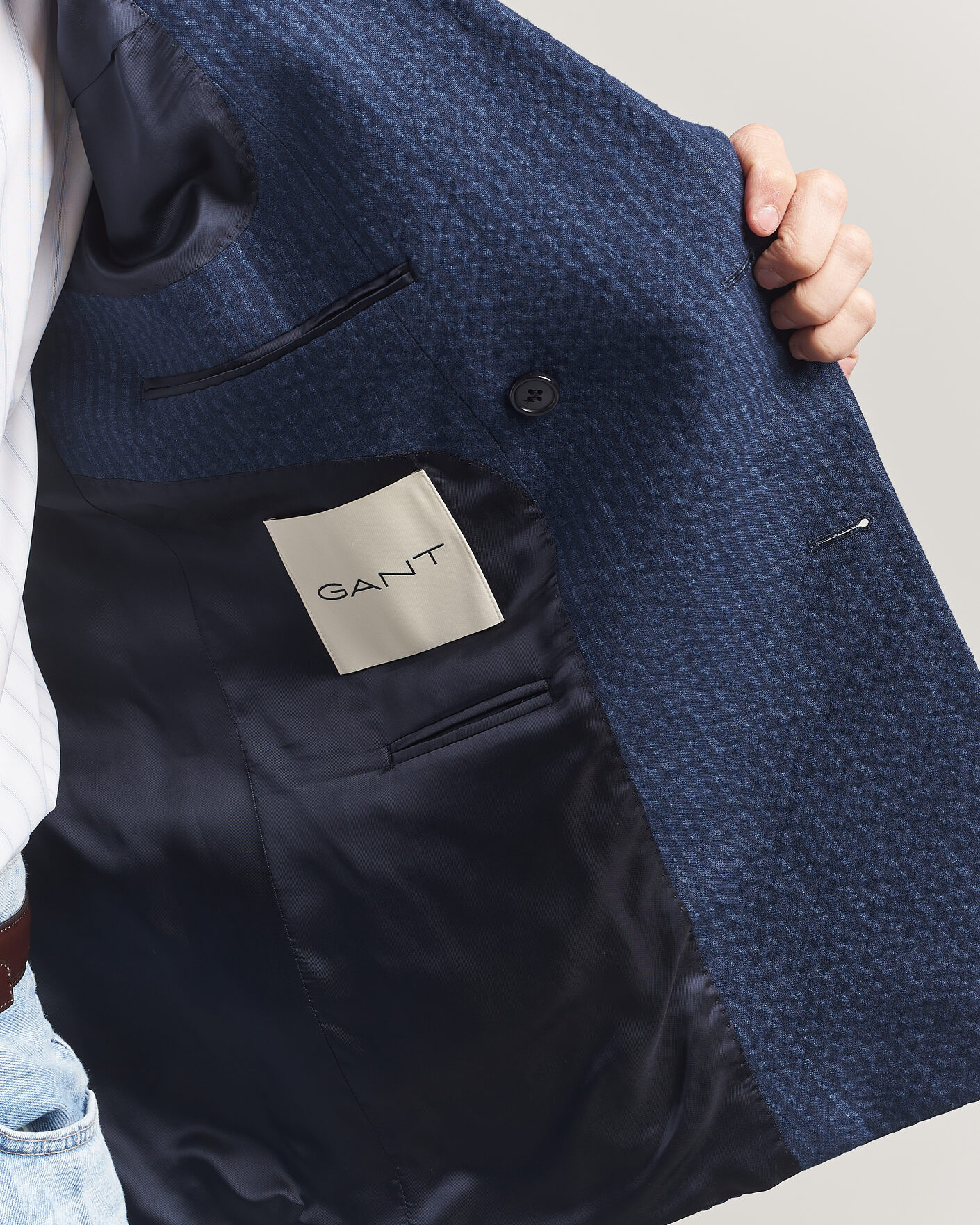 Herren | Sakkos | Gant | Linen Indigo Seersucker Blazer Bid Blue