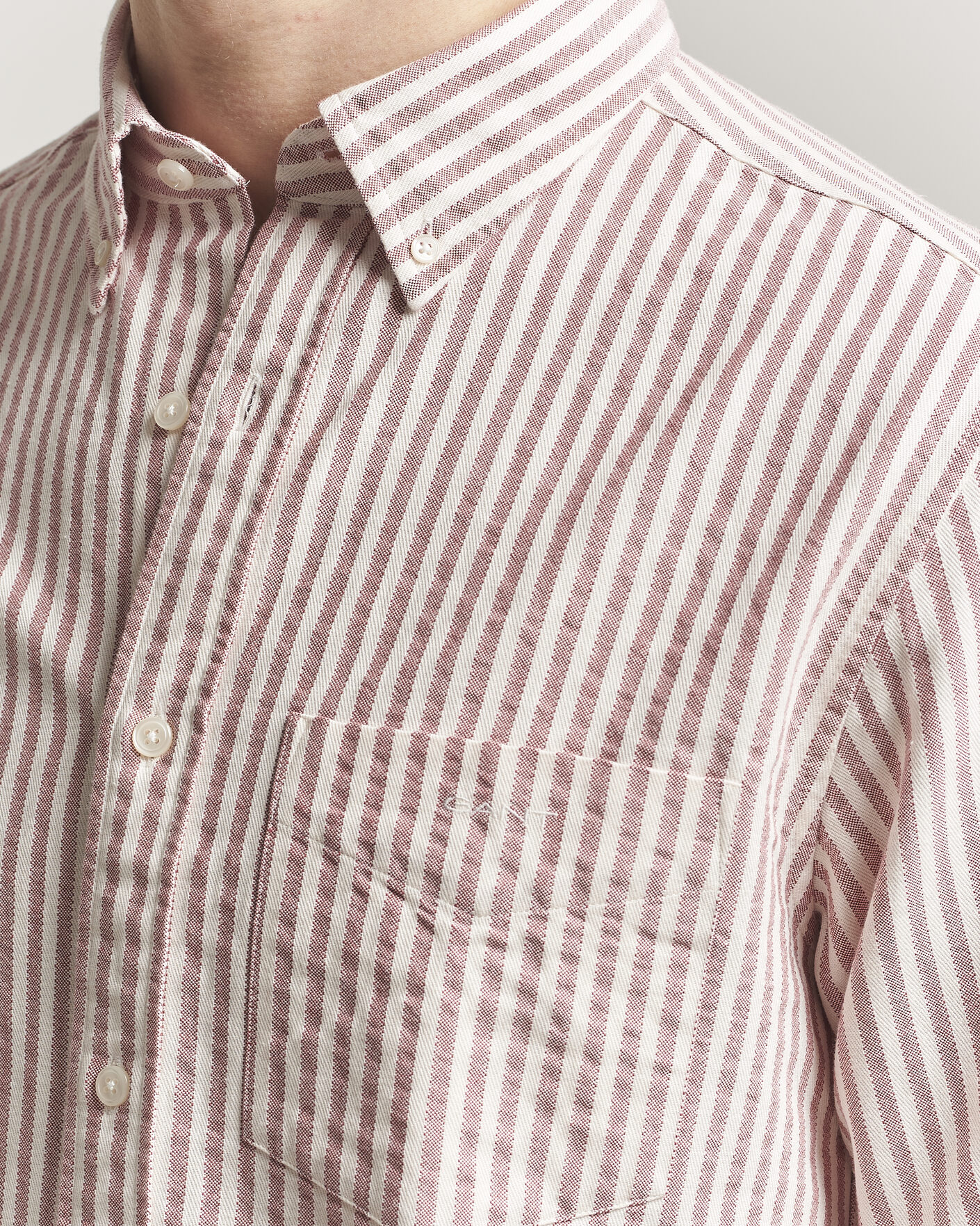 Herren | Hemden | GANT | Regular Fit Textured Striped Shirt Rose Red