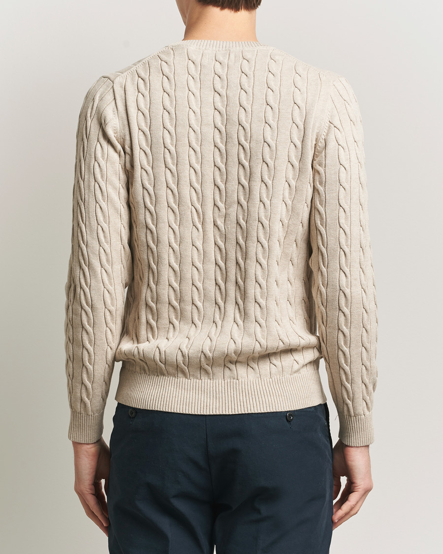 Herren | Pullover | GANT | Cotton Cable Crew Neck Pullover Oat Melange