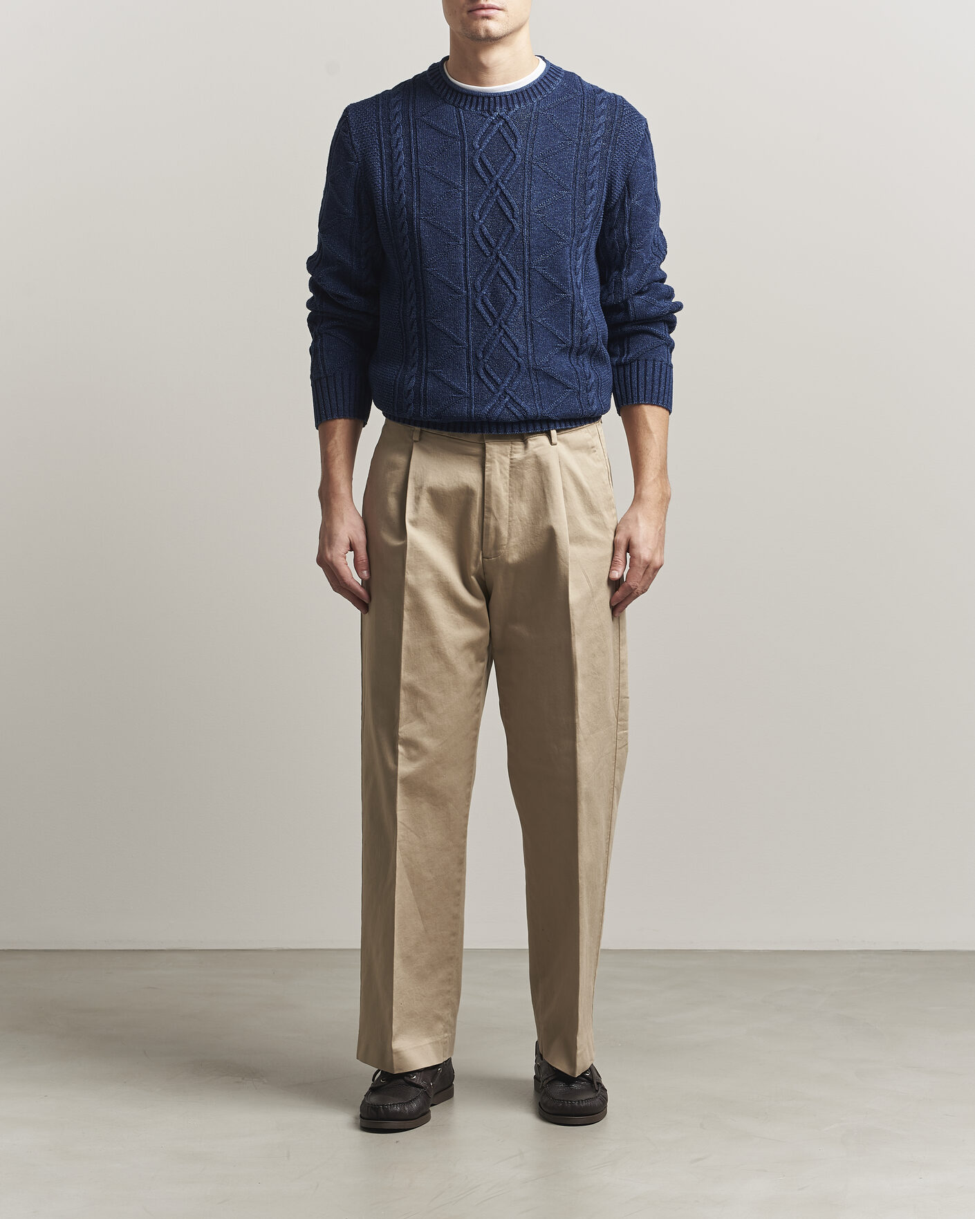 Herren | Pullover | Gant | Indigo Aran Knitted Sweater Rich Navy