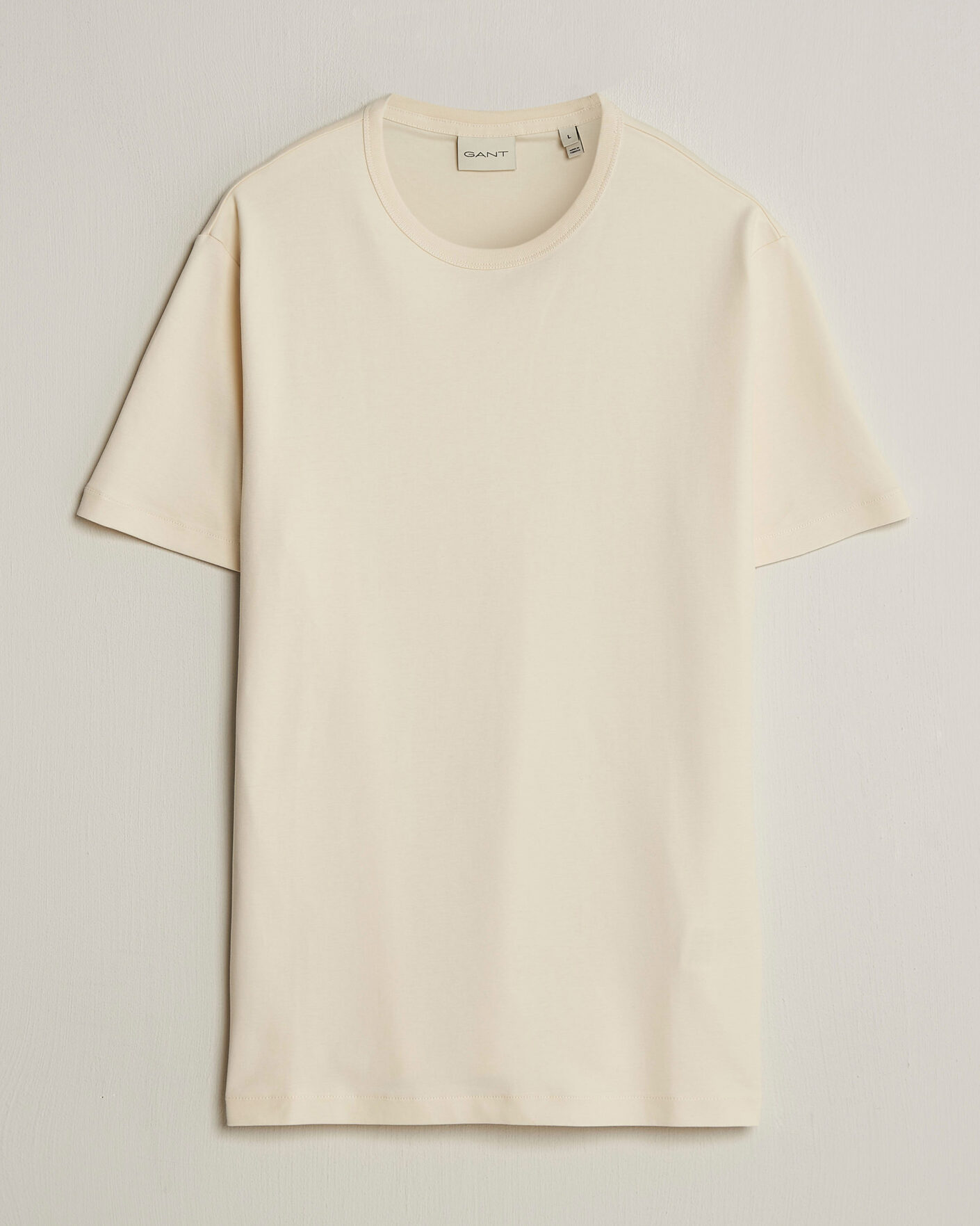 Herren | T-Shirts | GANT | Interlock Crew Neck T-Shirt Creamed White
