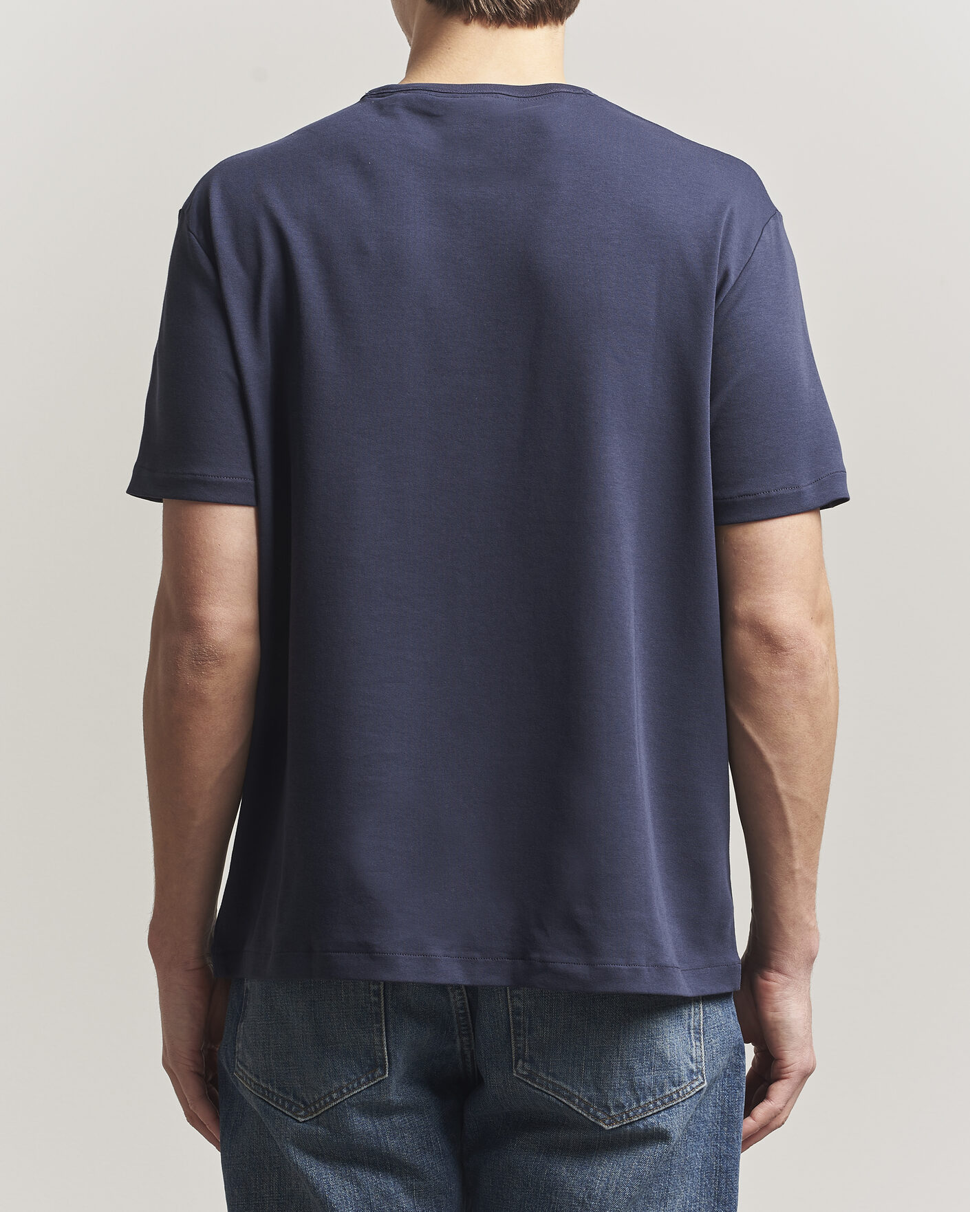 Herren | T-Shirts | GANT | Interlock Crew Neck T-Shirt Evening Blue