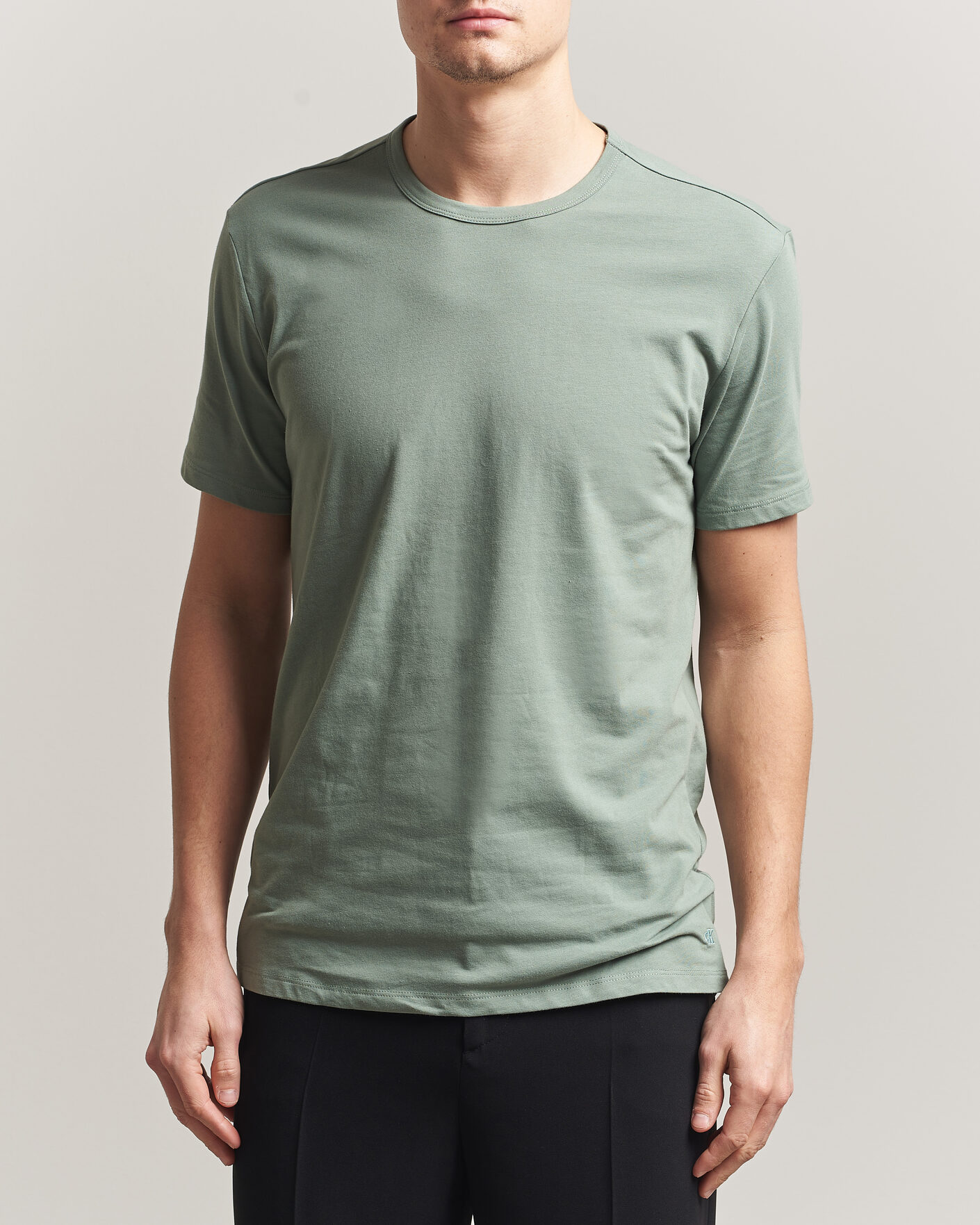 Herren | T-Shirts | Calvin Klein | 3-Pack Cotton Stretch Crew Neck T-Shirt Black/Blue/Green