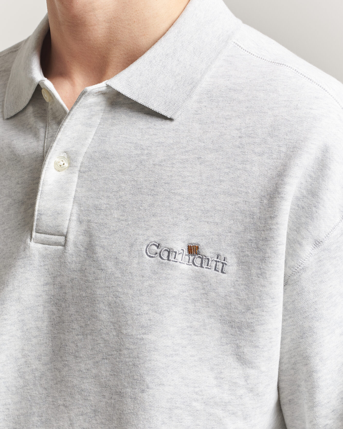 Herren | Pullover | Carhartt WIP | WIP Label Polo Sweatshirt Ash Heather
