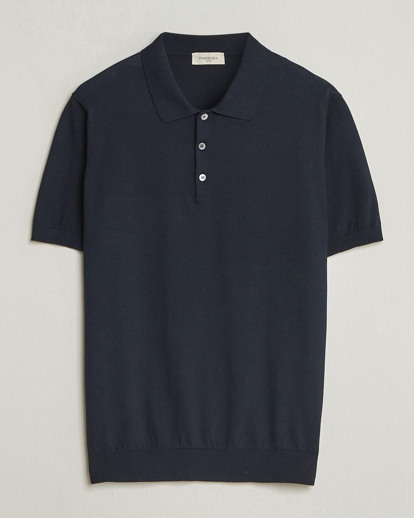 Herren | Poloshirts | Piacenza Cashmere | Short Sleeve Knitted Polo Navy