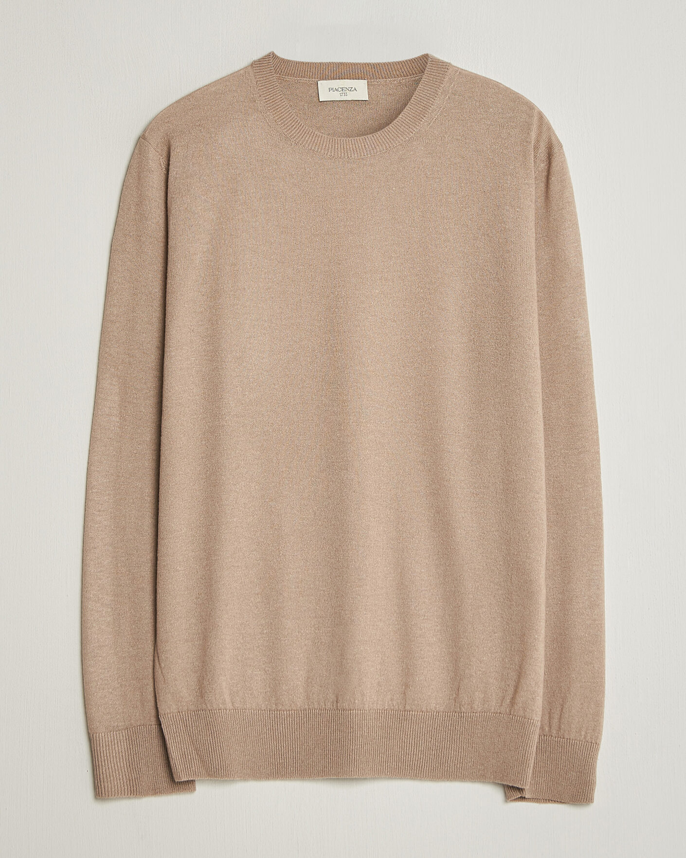 Herren | Pullover | Piacenza Cashmere | Soft Silk/Cashmere Crew Neck  Beige