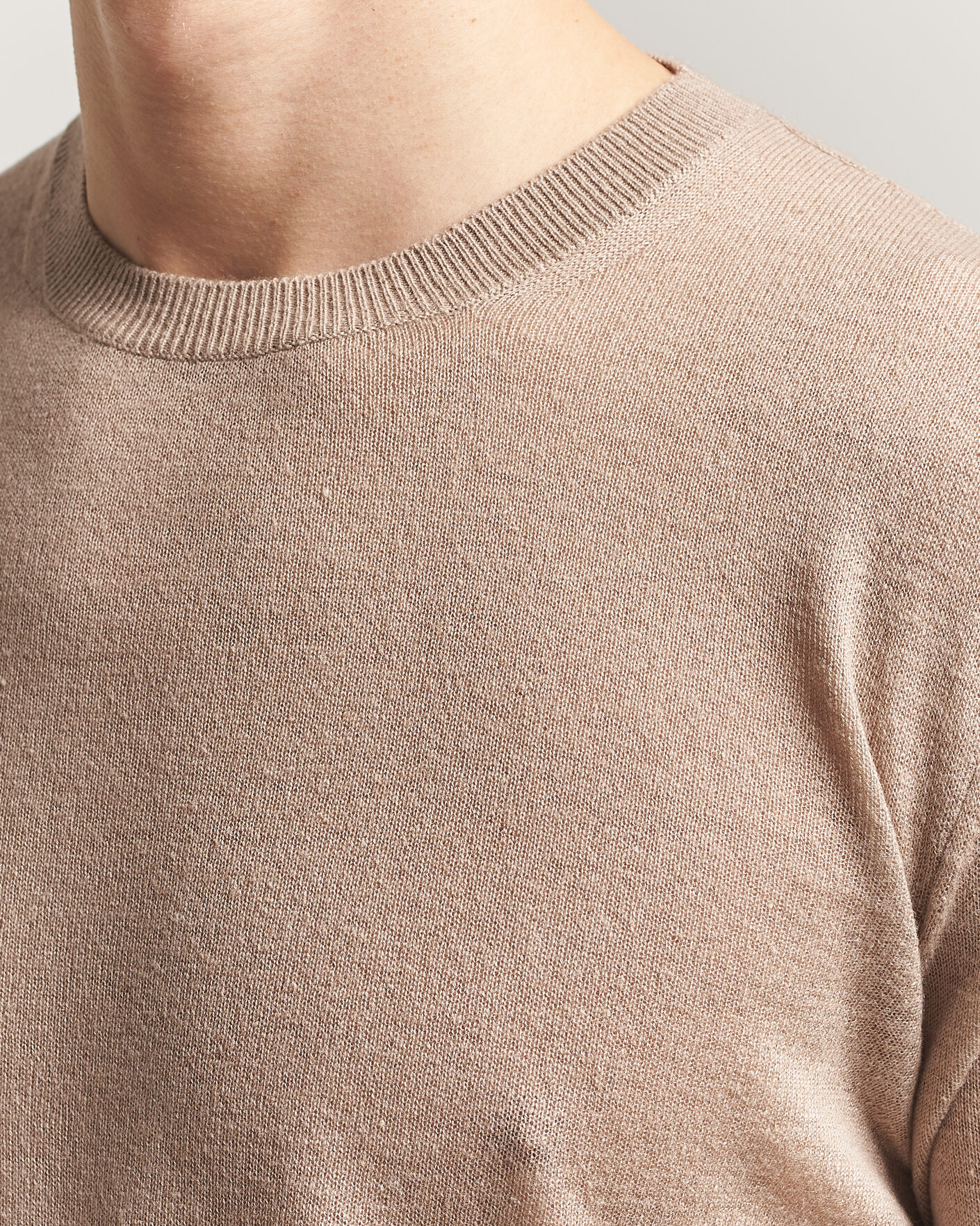 Herren | Pullover | Piacenza Cashmere | Soft Silk/Cashmere Crew Neck  Beige