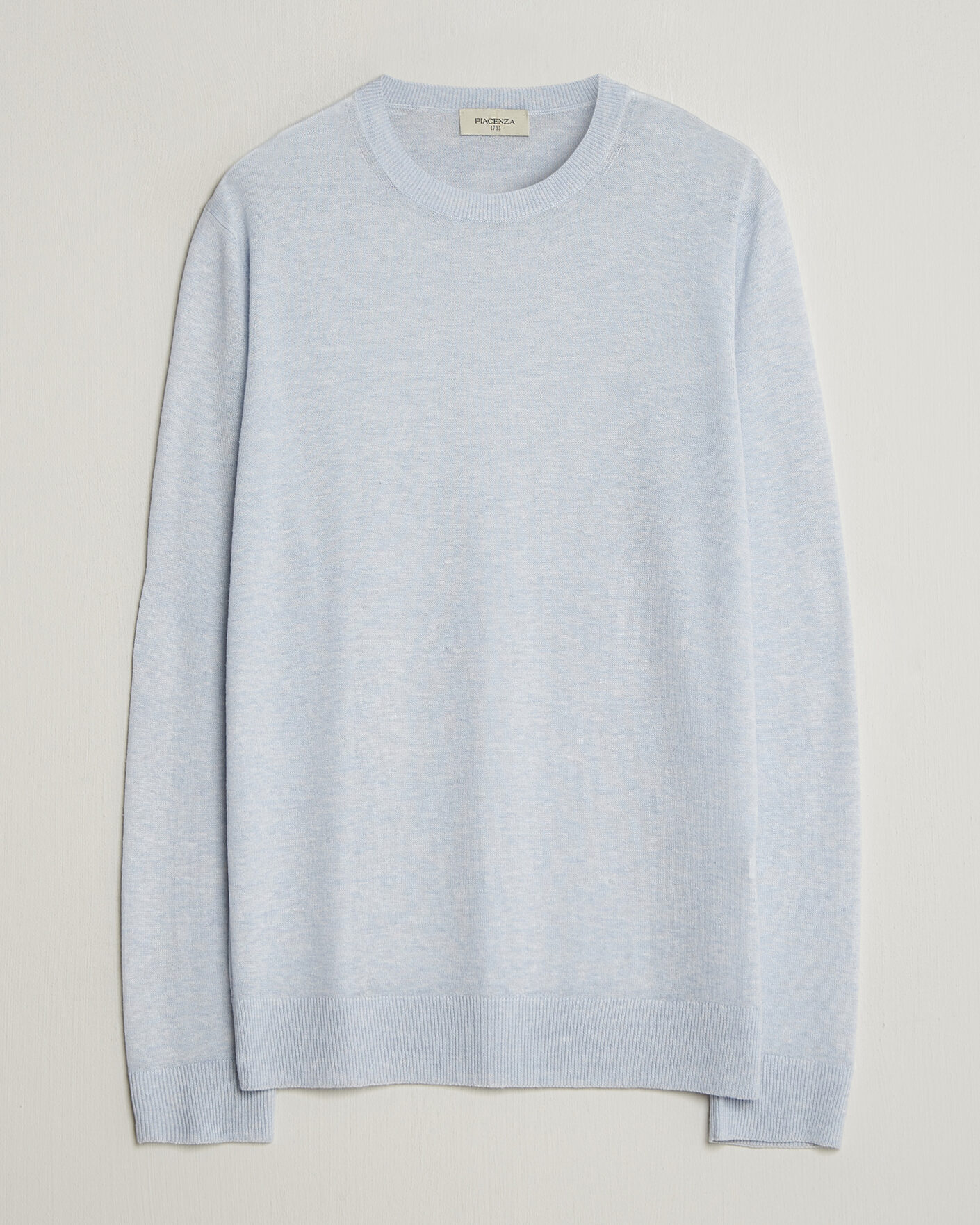 Herren | Pullover | Piacenza Cashmere | Soft Silk/Cashmere Crew Neck Sky Blue